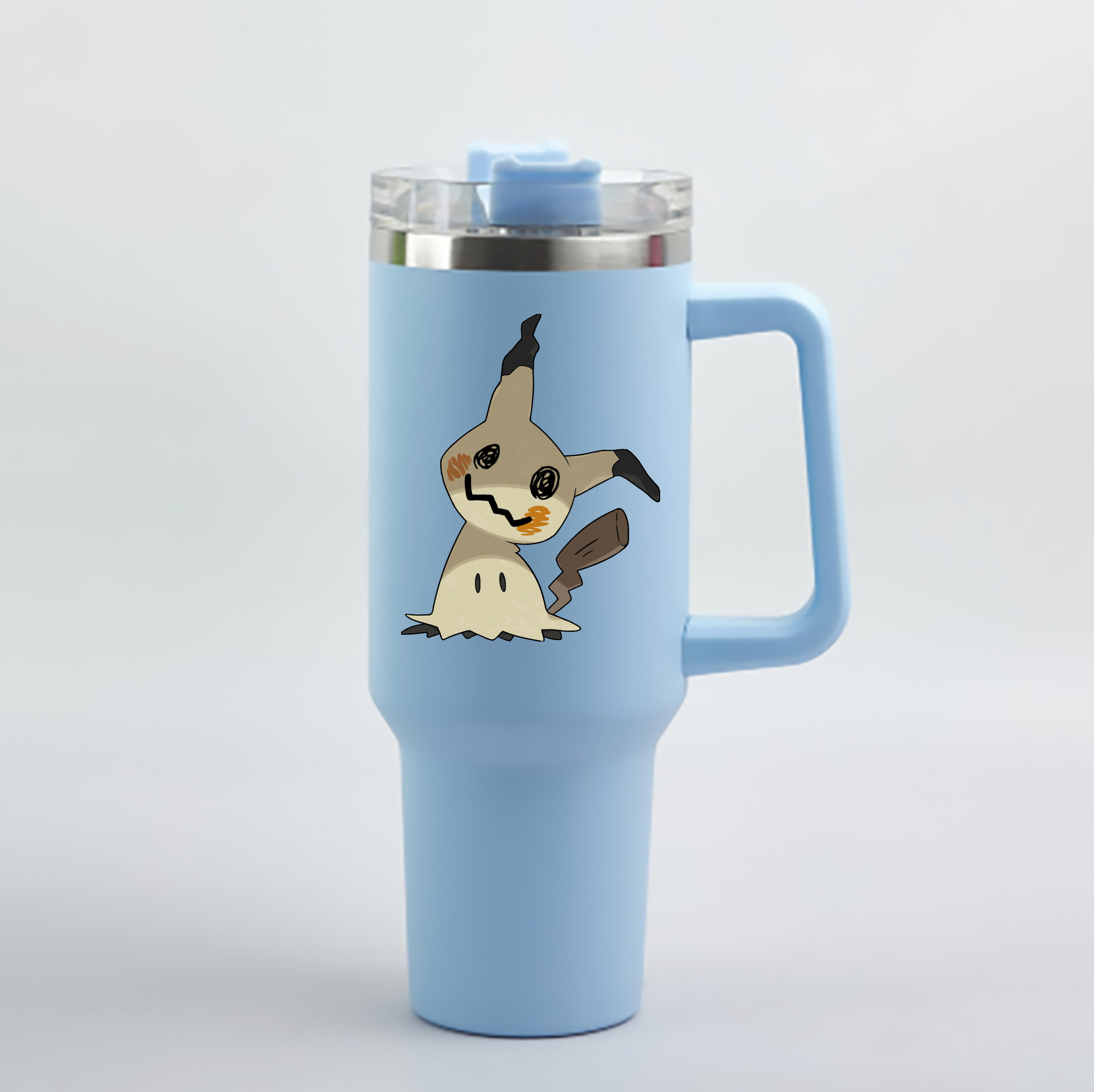 （画像用） ポケットモンスター Pokémon 1200mL車用タンブラー - クリスタルステッカー（プラスチックストロー付き）