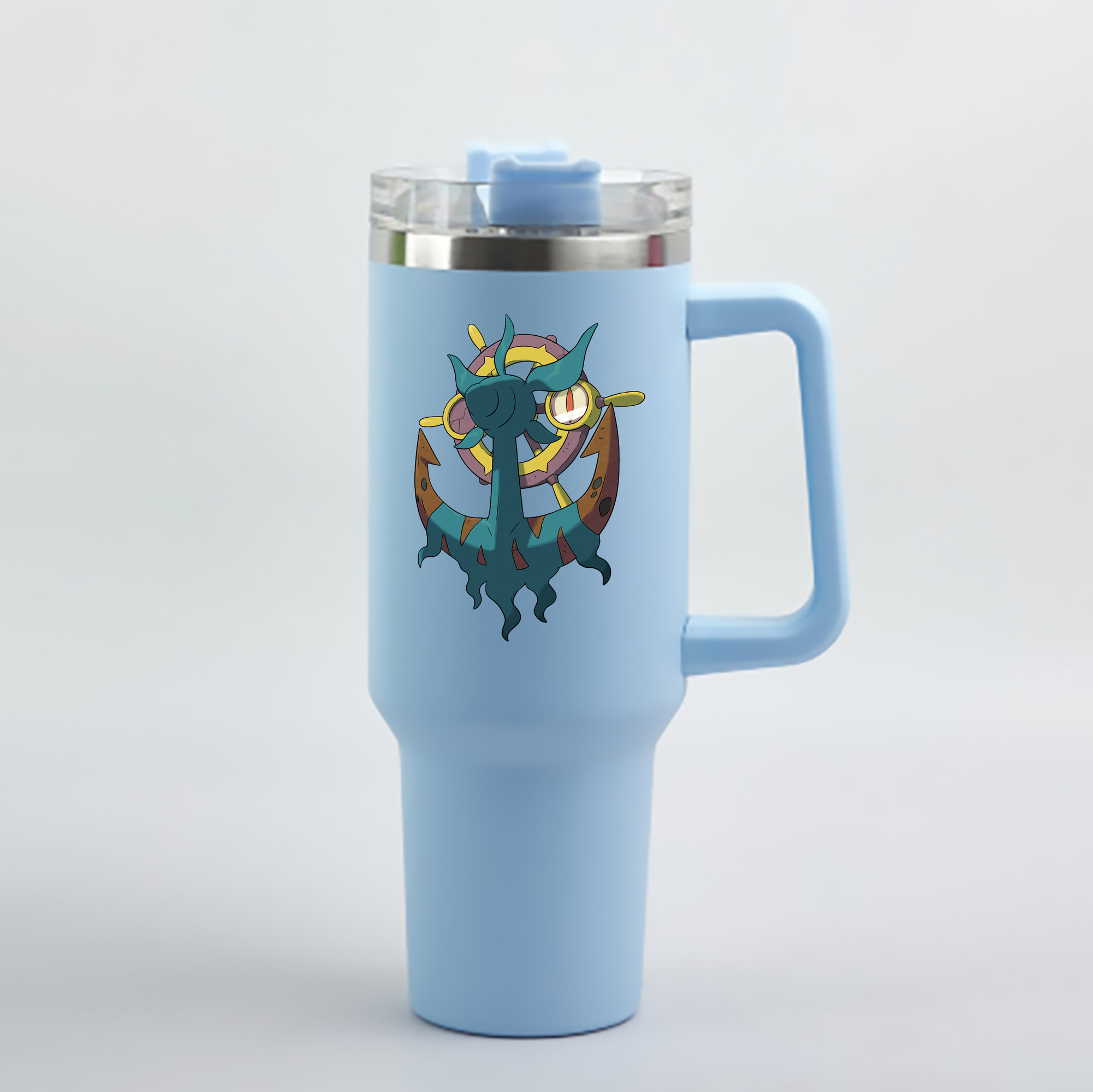 （画像用） ポケットモンスター Pokémon 1200mL車用タンブラー - クリスタルステッカー（プラスチックストロー付き）