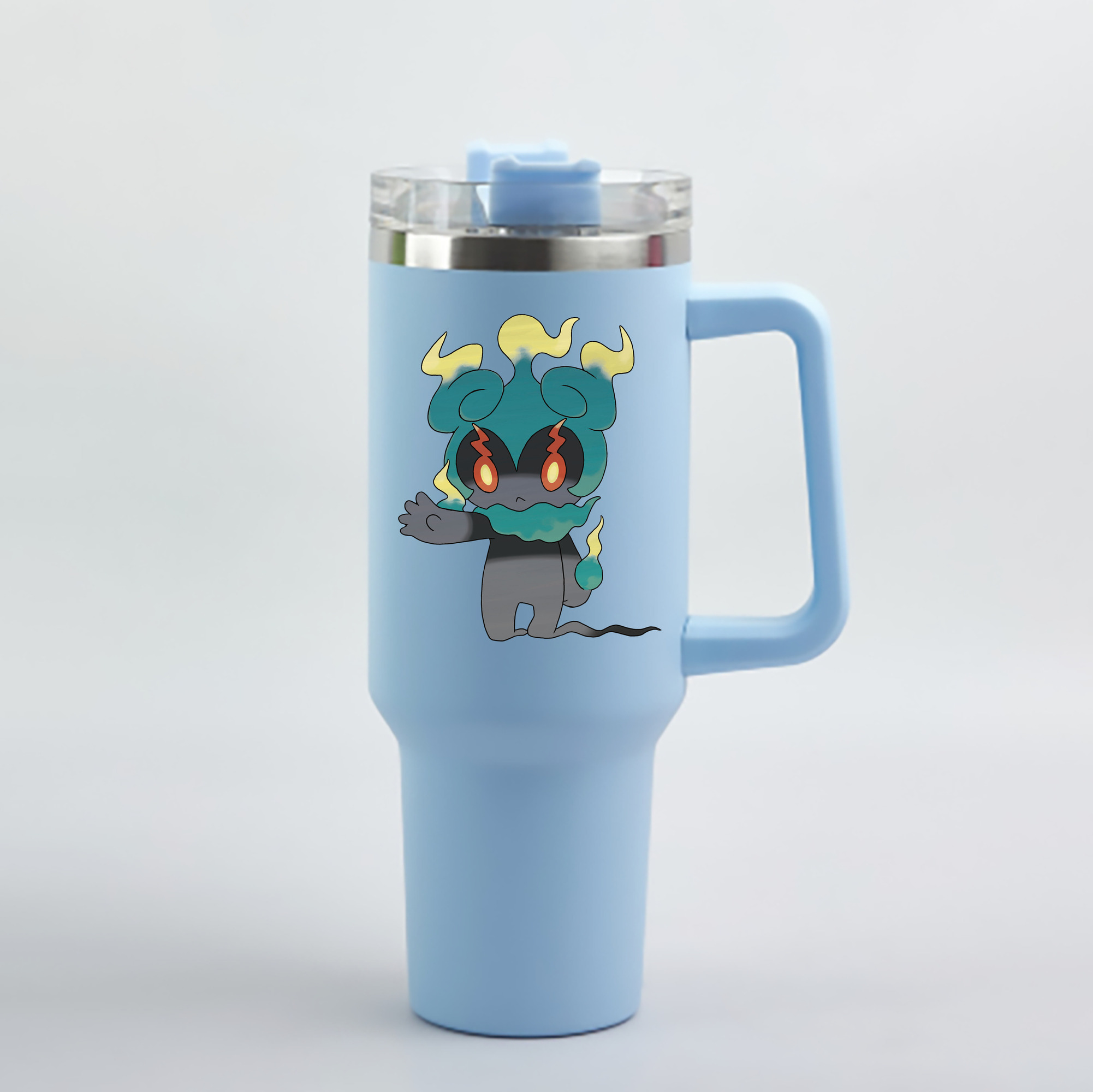 （画像用） ポケットモンスター Pokémon 1200mL車用タンブラー - クリスタルステッカー（プラスチックストロー付き）