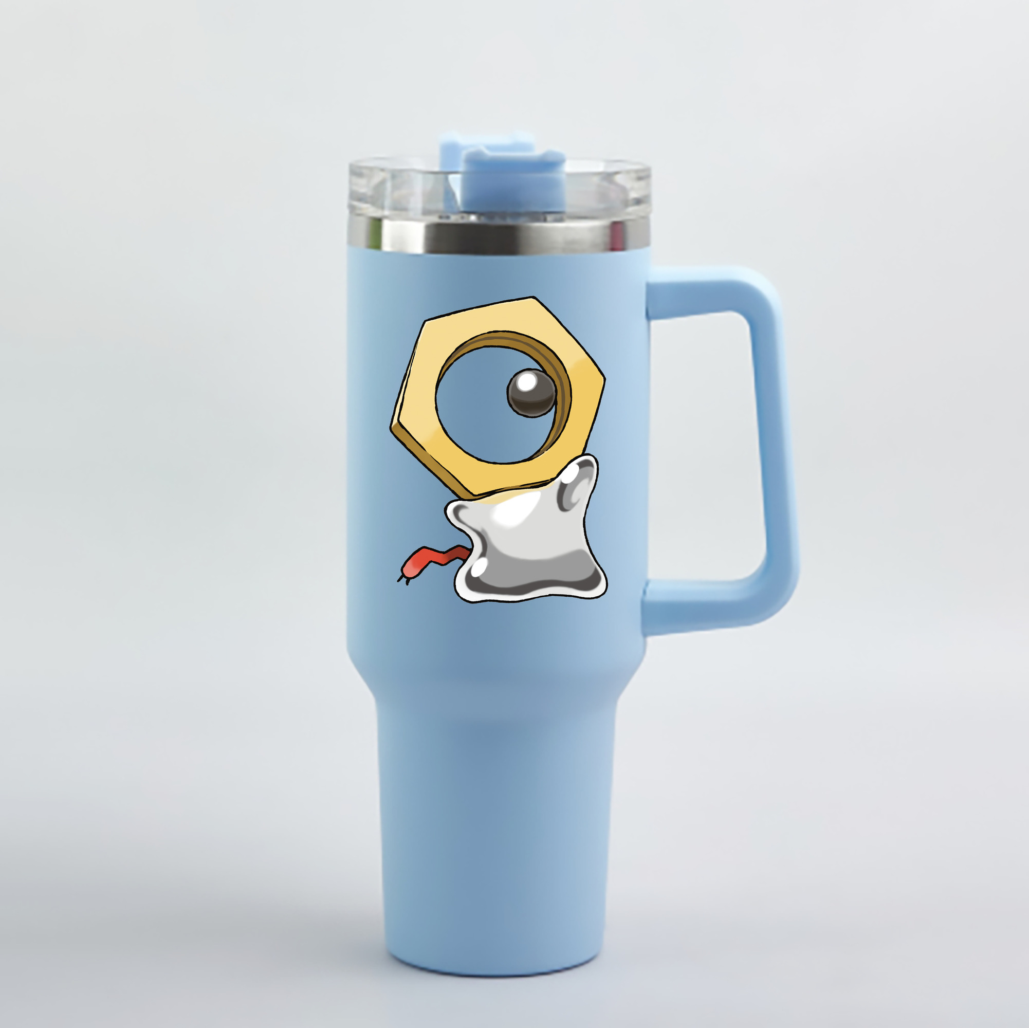 （画像用） ポケットモンスター Pokémon 1200mL車用タンブラー - クリスタルステッカー（プラスチックストロー付き）