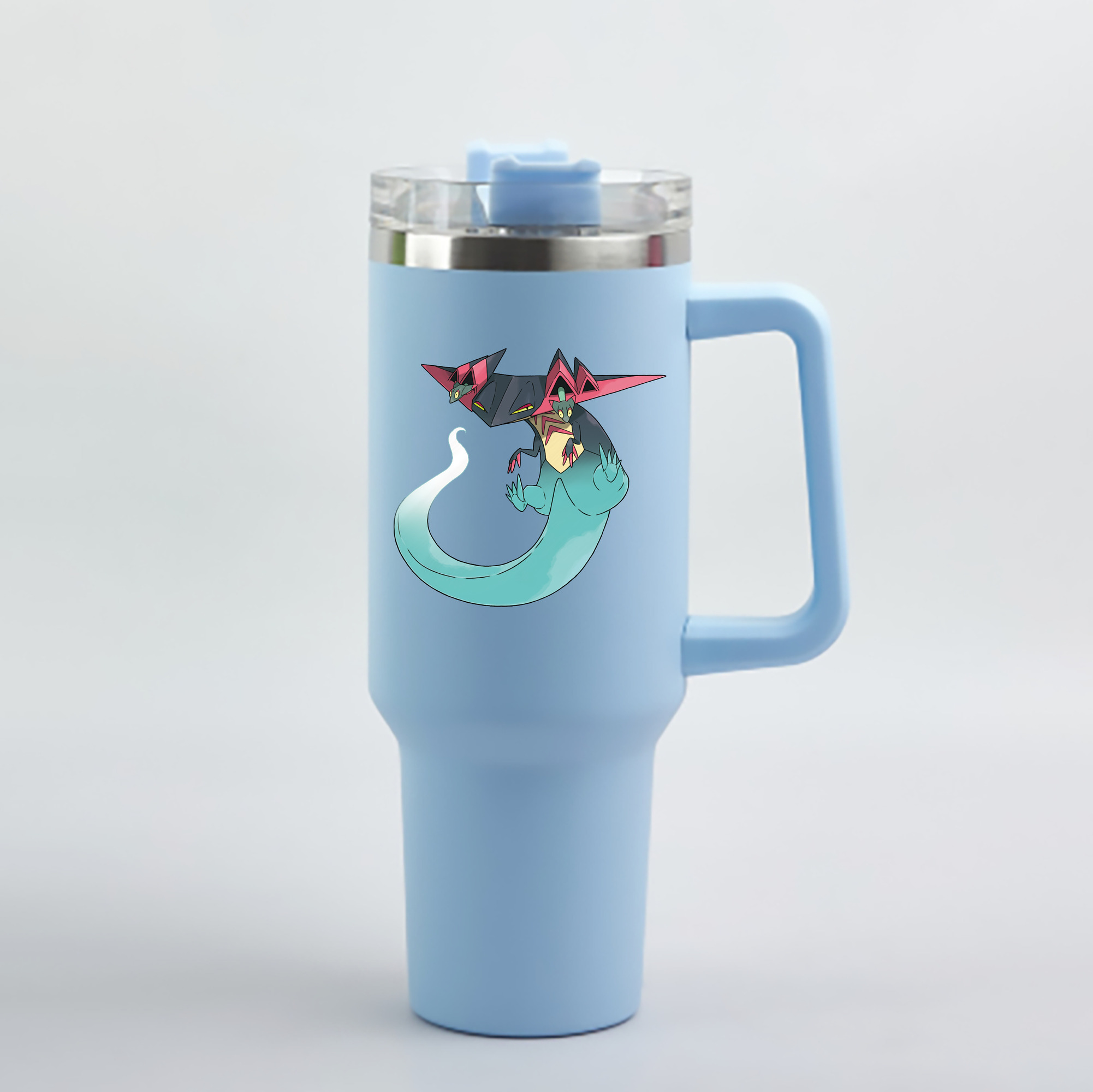 （画像用） ポケットモンスター Pokémon 1200mL車用タンブラー - クリスタルステッカー（プラスチックストロー付き）