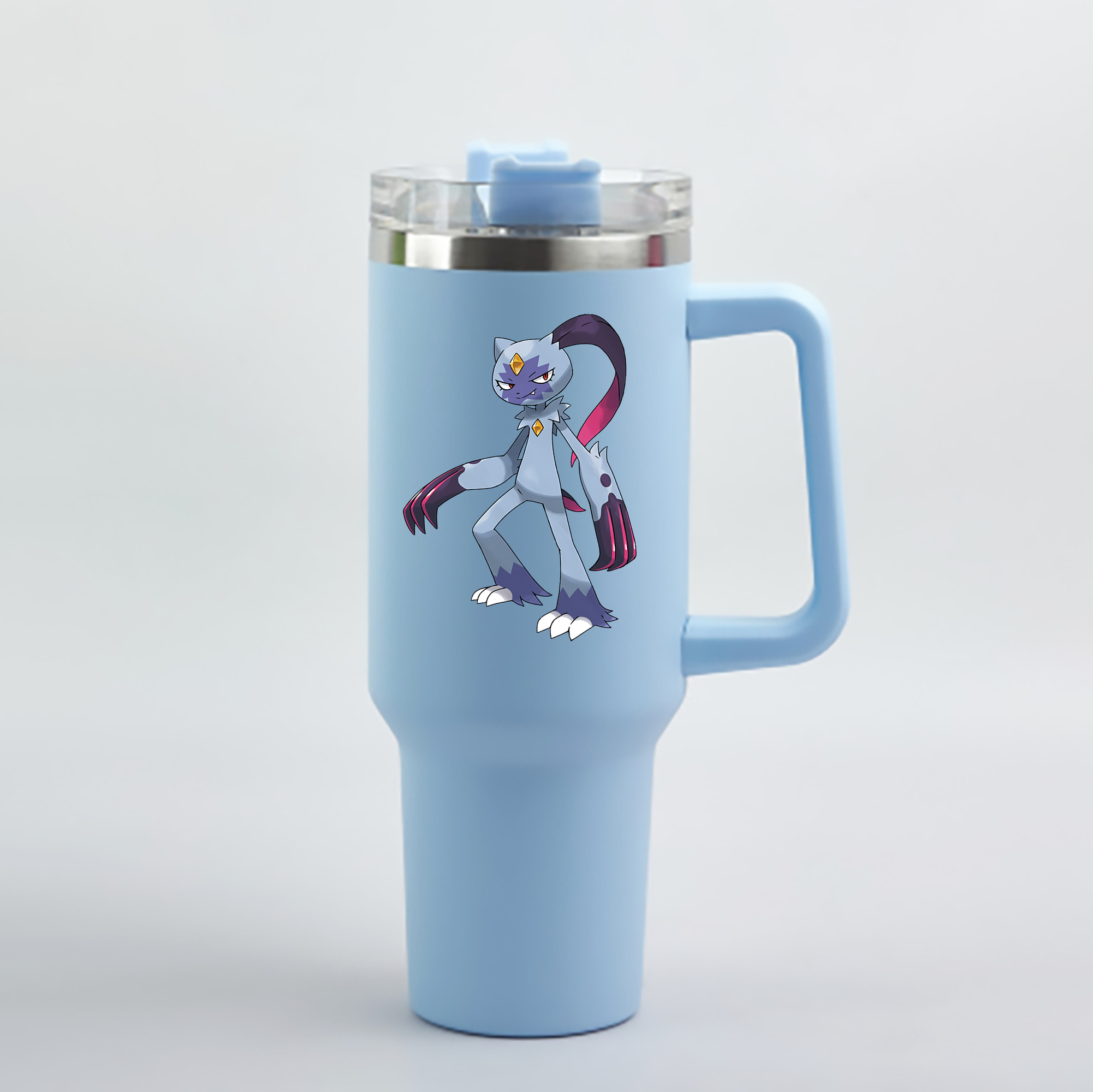 （画像用） ポケットモンスター Pokémon 1200mL車用タンブラー - クリスタルステッカー（プラスチックストロー付き）
