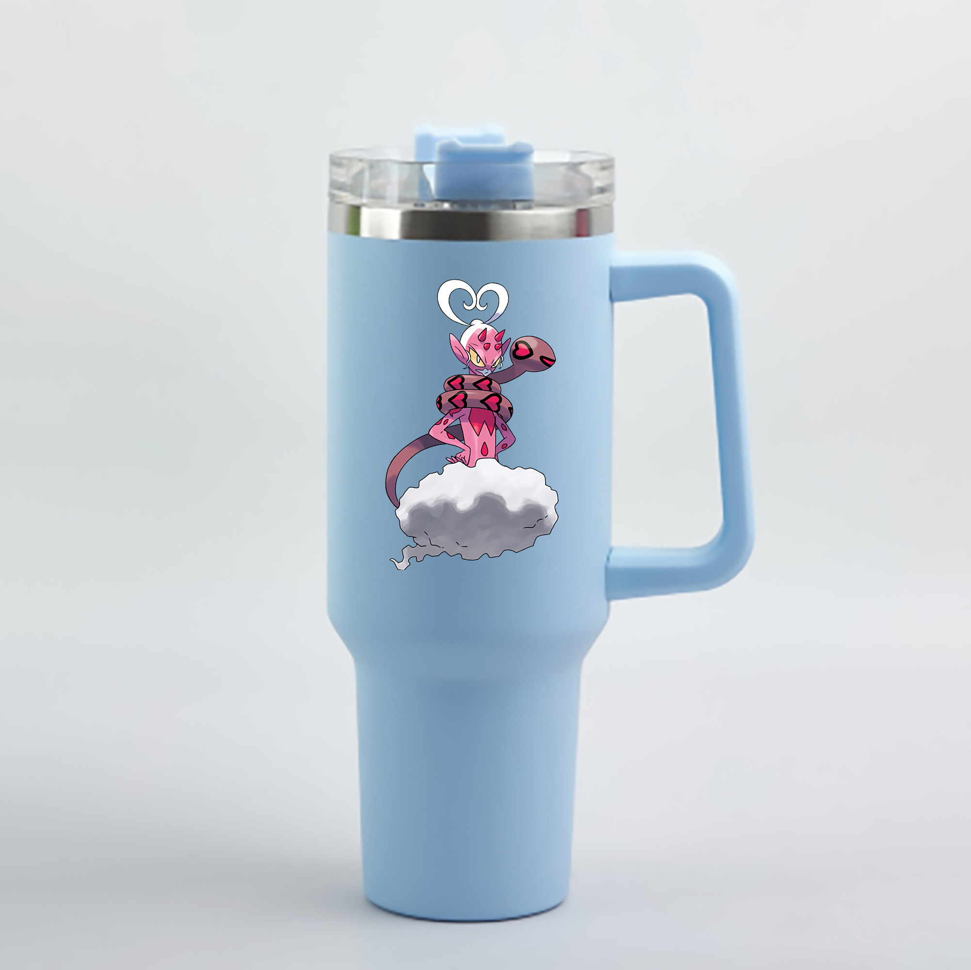 （画像用） ポケットモンスター Pokémon 1200mL車用タンブラー - クリスタルステッカー（プラスチックストロー付き）