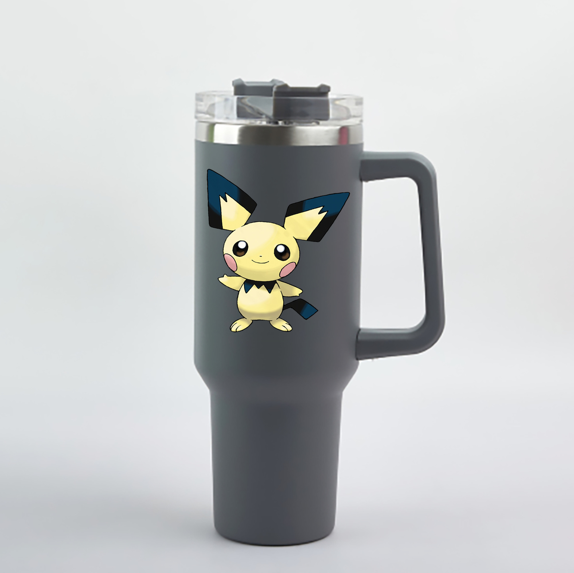 （画像用） ポケットモンスター Pokémon 1200mL車用タンブラー - クリスタルステッカー（プラスチックストロー付き）