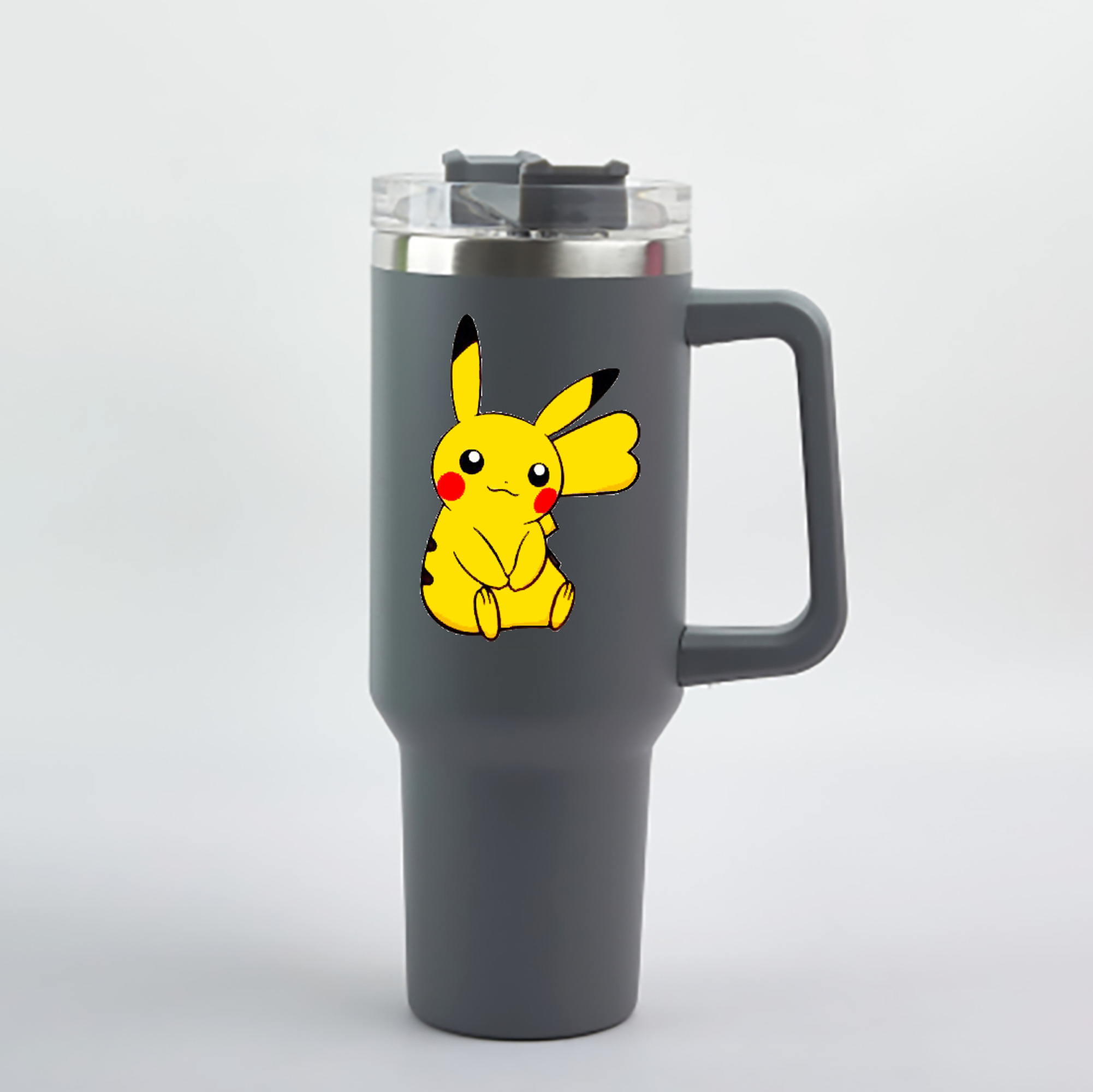 （画像用） ポケットモンスター Pokémon 1200mL車用タンブラー - クリスタルステッカー（プラスチックストロー付き）