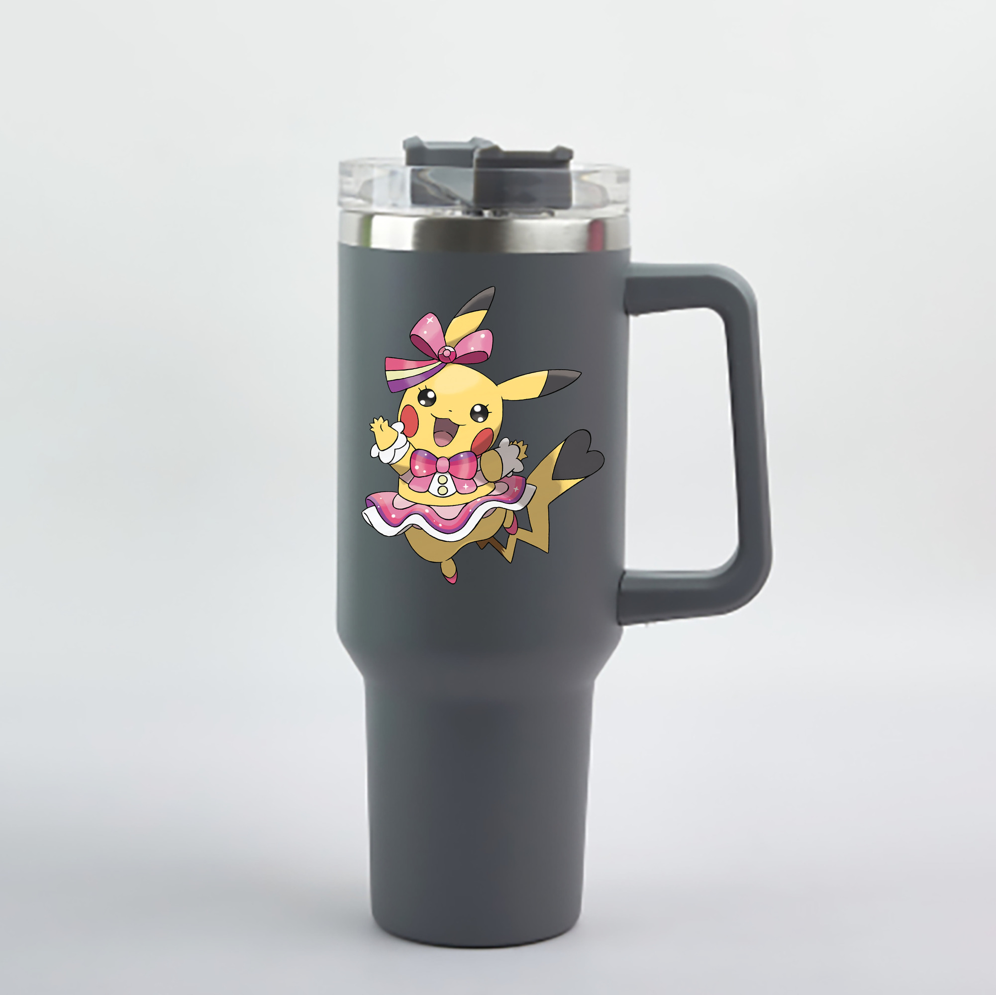 （画像用） ポケットモンスター Pokémon 1200mL車用タンブラー - クリスタルステッカー（プラスチックストロー付き）