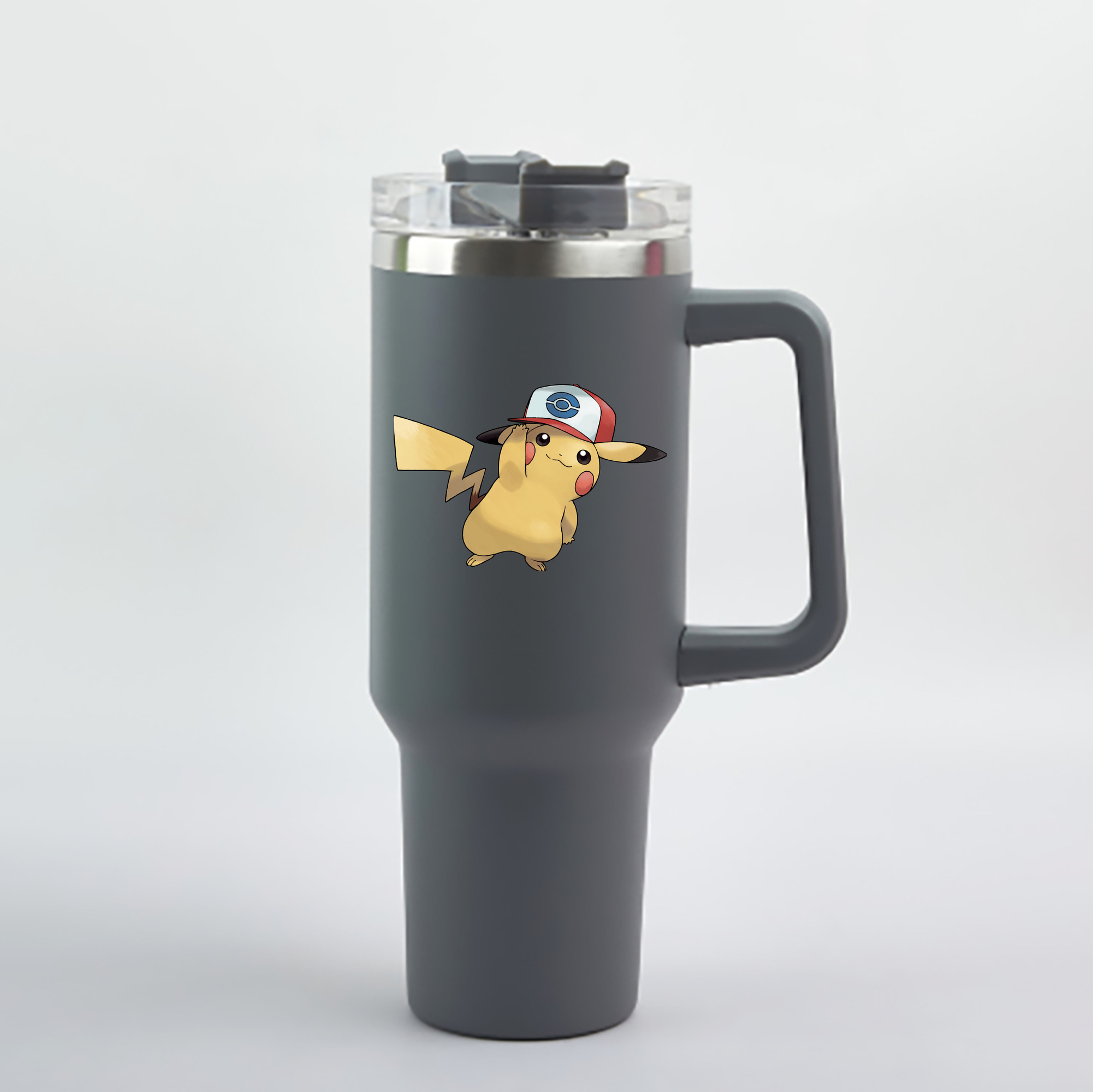（画像用） ポケットモンスター Pokémon 1200mL車用タンブラー - クリスタルステッカー（プラスチックストロー付き）