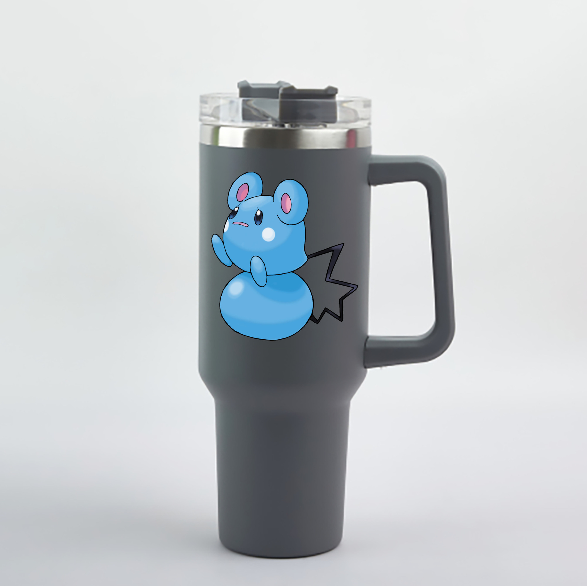 （画像用） ポケットモンスター Pokémon 1200mL車用タンブラー - クリスタルステッカー（プラスチックストロー付き）