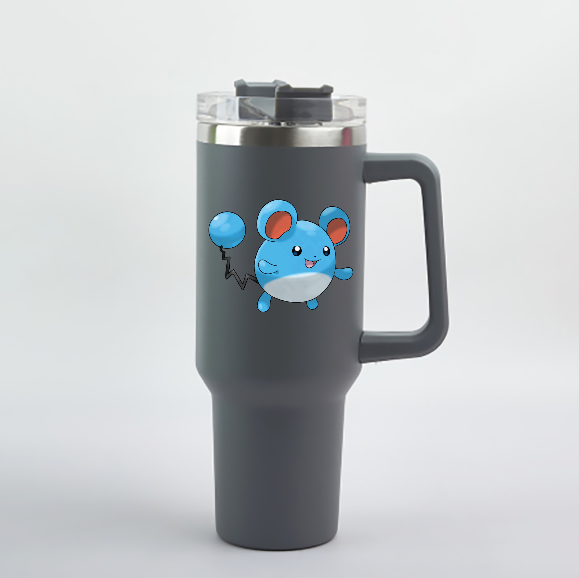 （画像用） ポケットモンスター Pokémon 1200mL車用タンブラー - クリスタルステッカー（プラスチックストロー付き）
