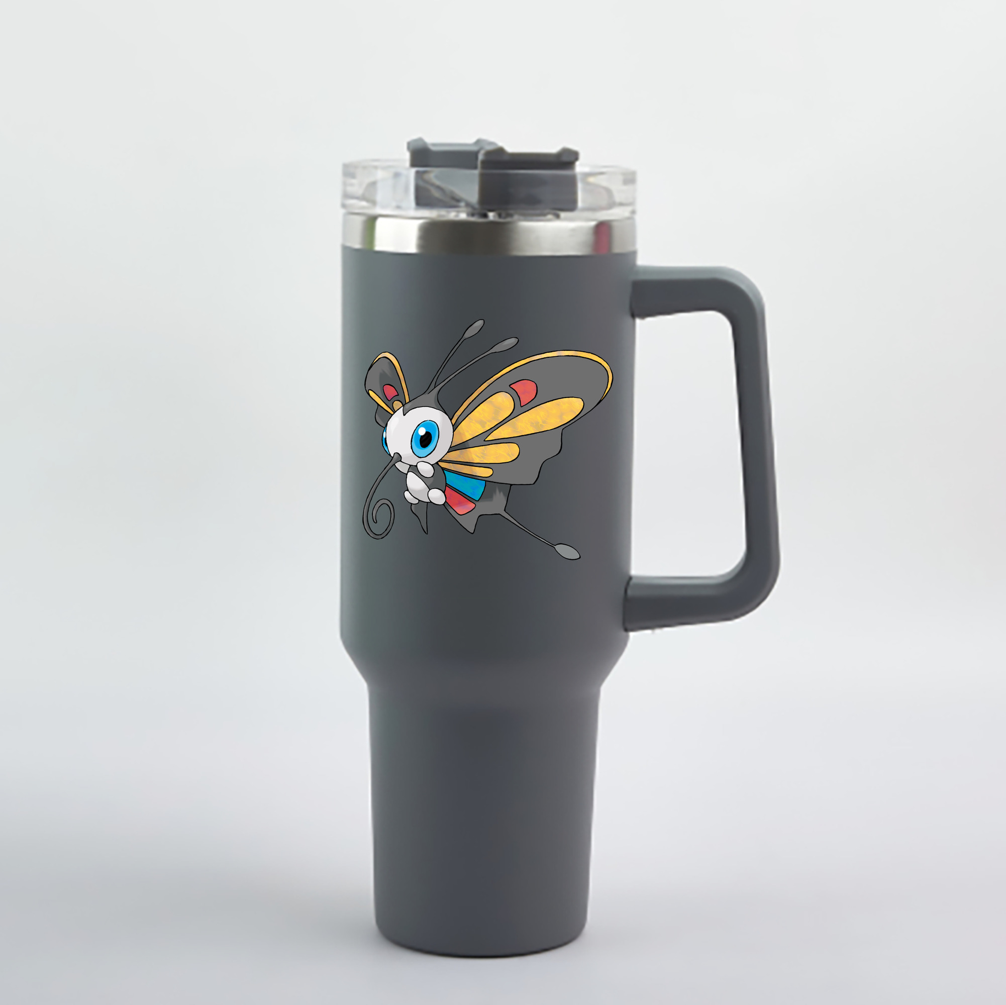 （画像用） ポケットモンスター Pokémon 1200mL車用タンブラー - クリスタルステッカー（プラスチックストロー付き）