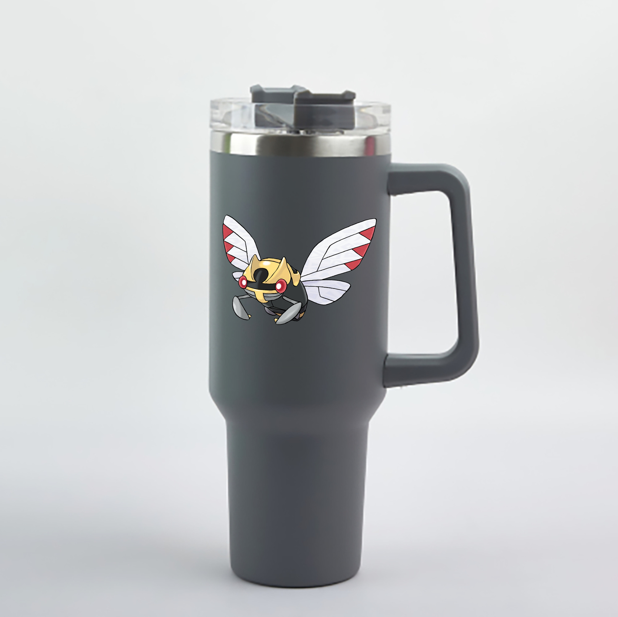 （画像用） ポケットモンスター Pokémon 1200mL車用タンブラー - クリスタルステッカー（プラスチックストロー付き）