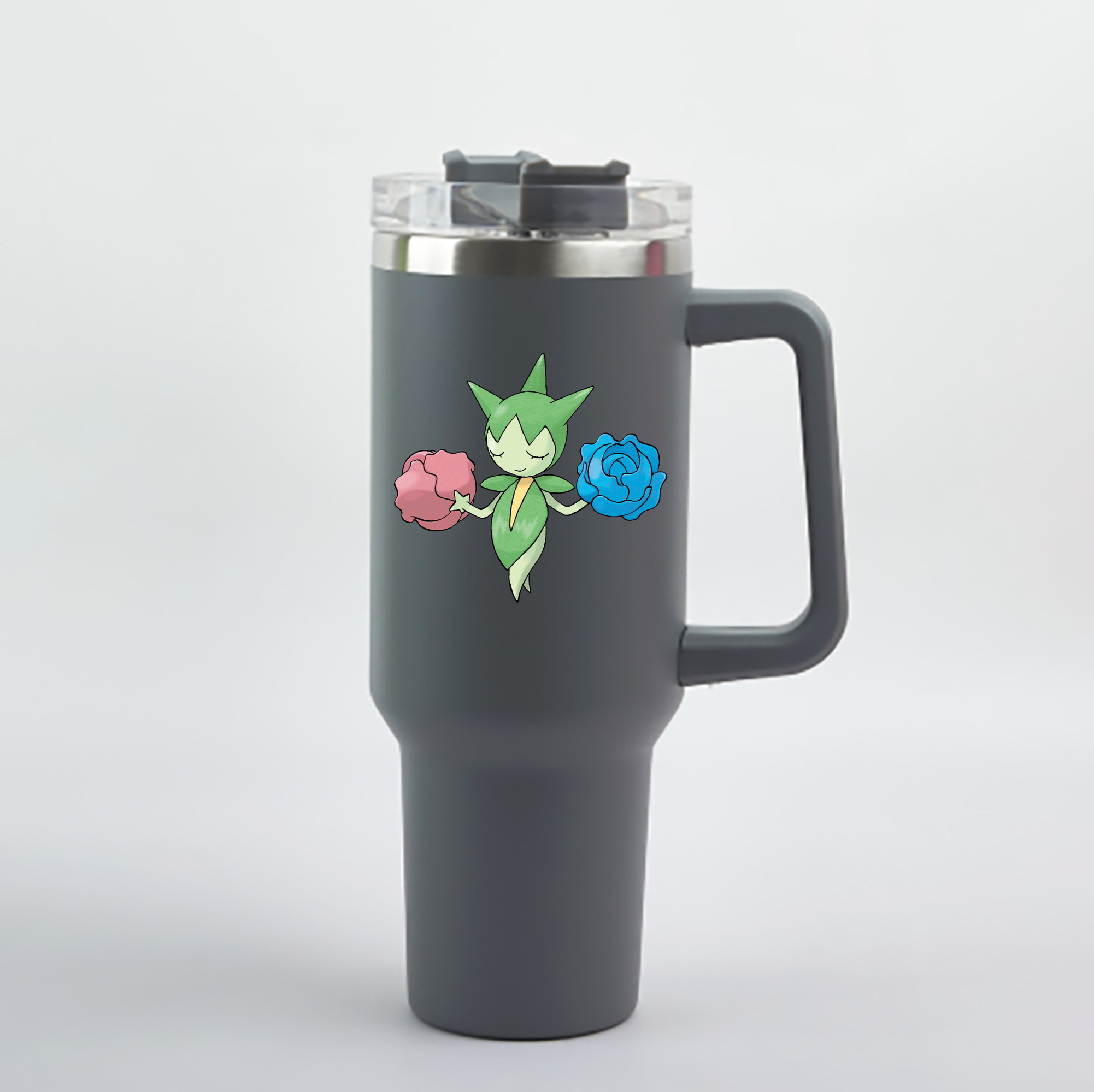 （画像用） ポケットモンスター Pokémon 1200mL車用タンブラー - クリスタルステッカー（プラスチックストロー付き）