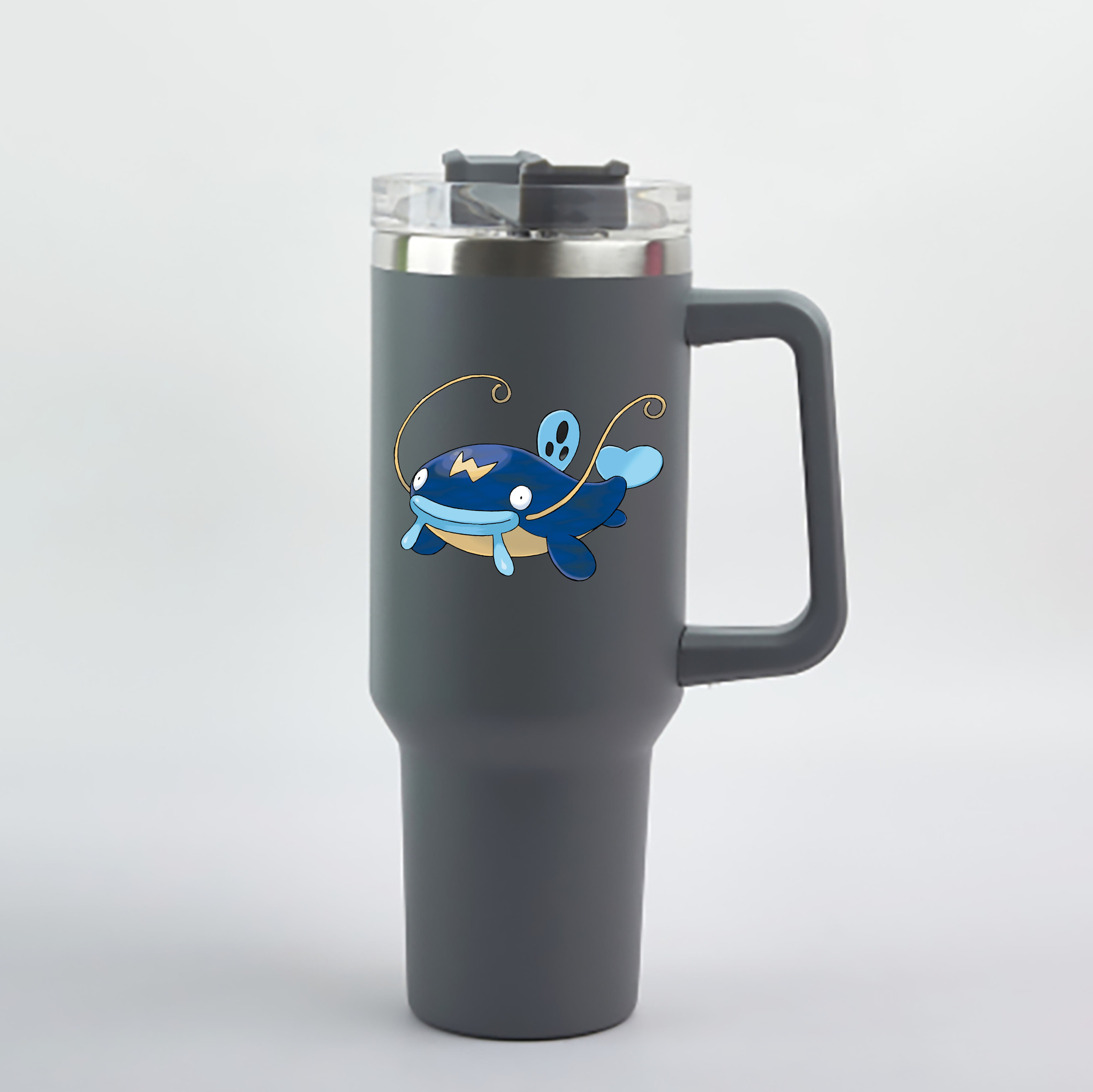 （画像用） ポケットモンスター Pokémon 1200mL車用タンブラー - クリスタルステッカー（プラスチックストロー付き）
