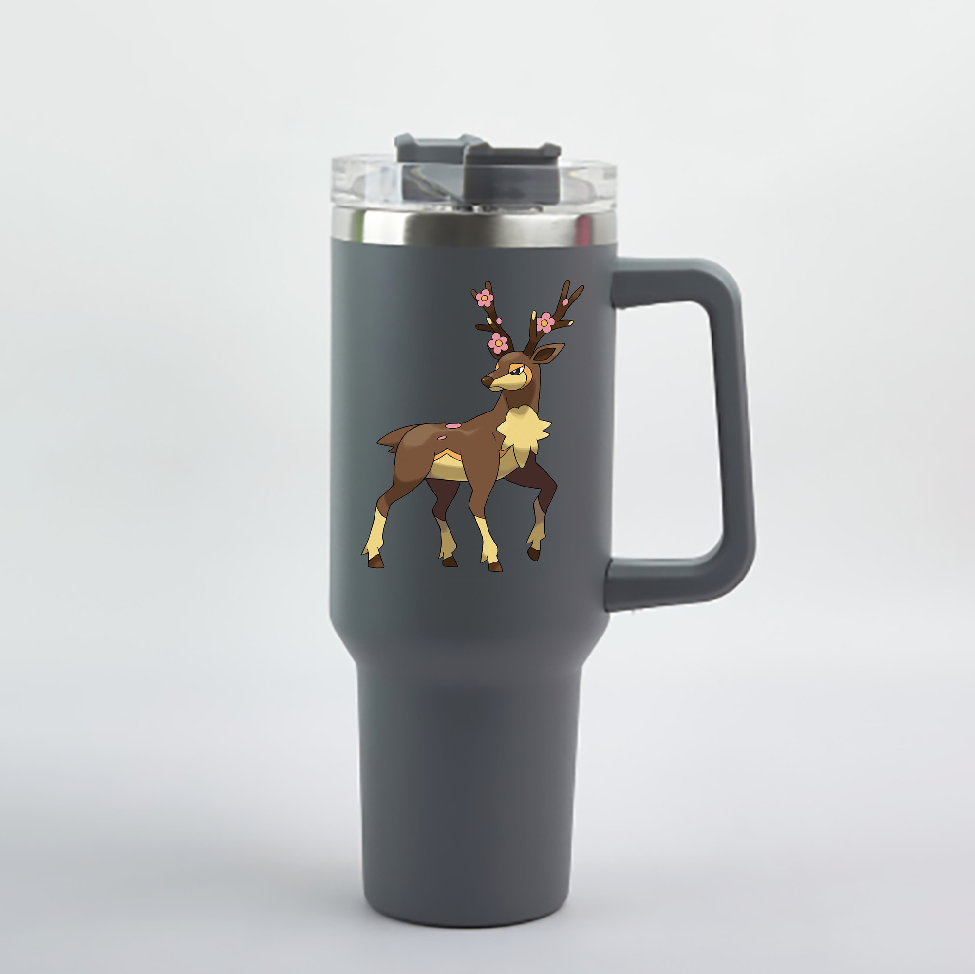 （画像用） ポケットモンスター Pokémon 1200mL車用タンブラー - クリスタルステッカー（プラスチックストロー付き）