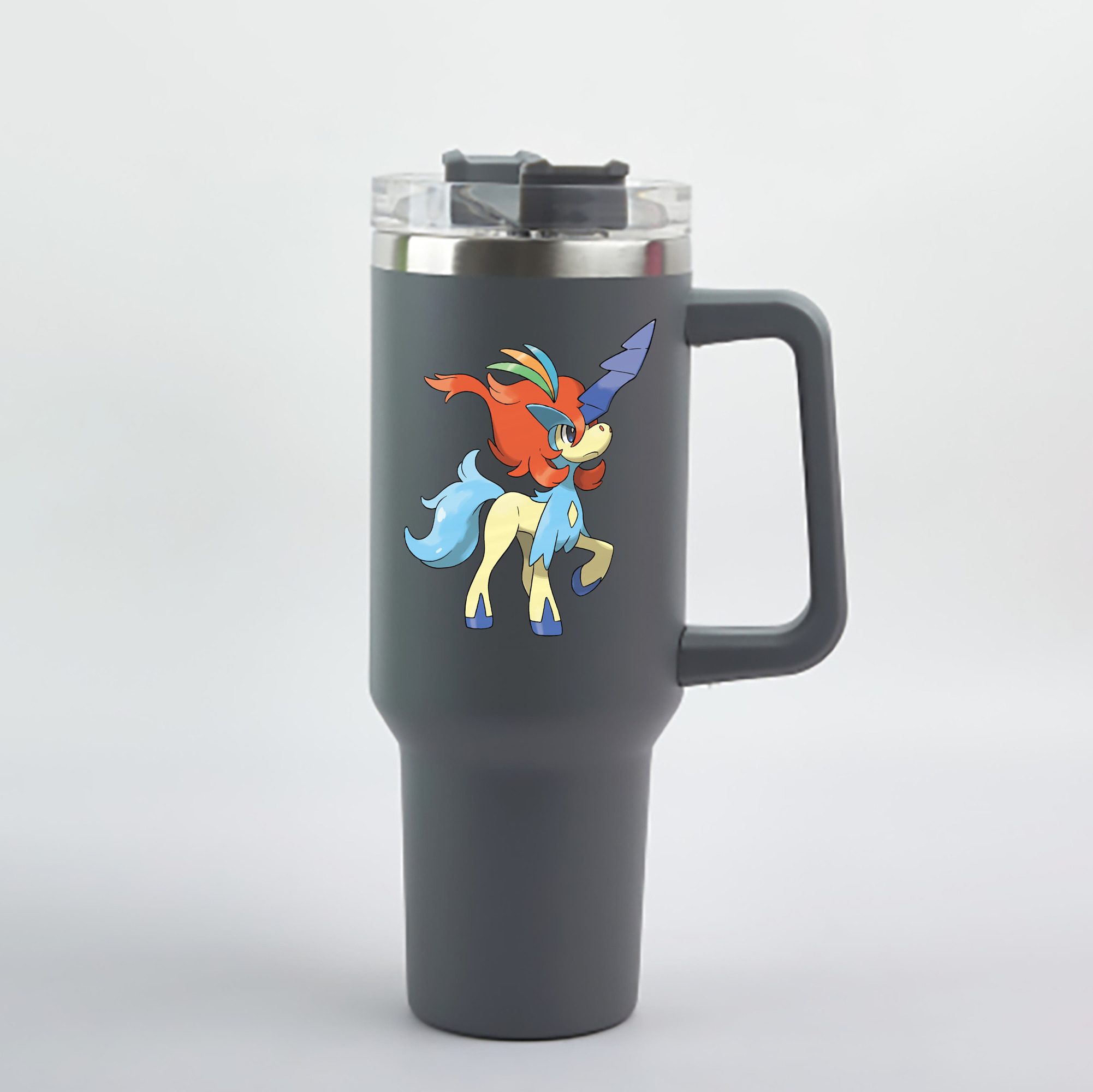 （画像用） ポケットモンスター Pokémon 1200mL車用タンブラー - クリスタルステッカー（プラスチックストロー付き）