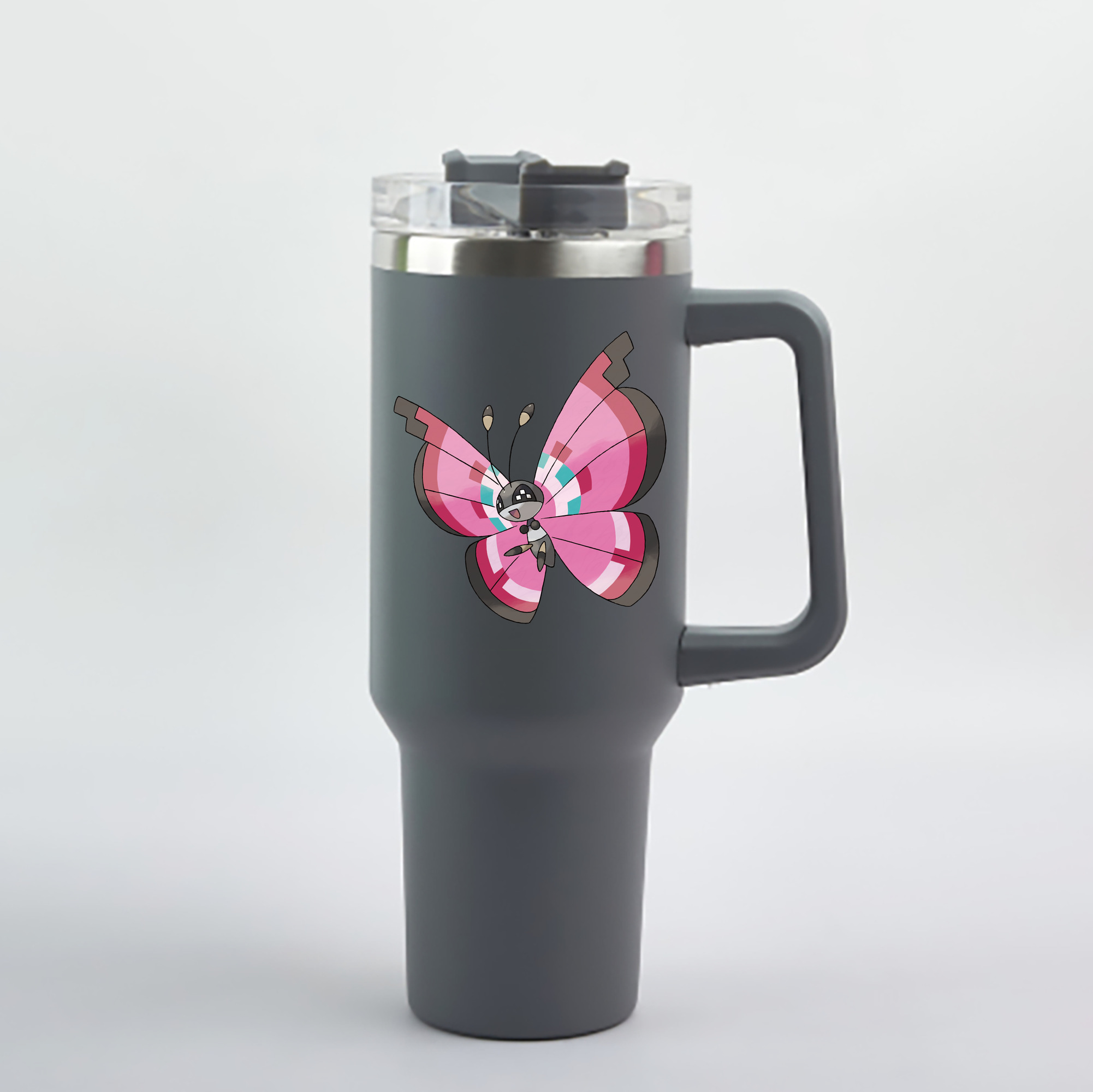 ポケットモンスター Pokémon 1200mL車用タンブラー - クリスタルステッカー（プラスチックストロー付き）