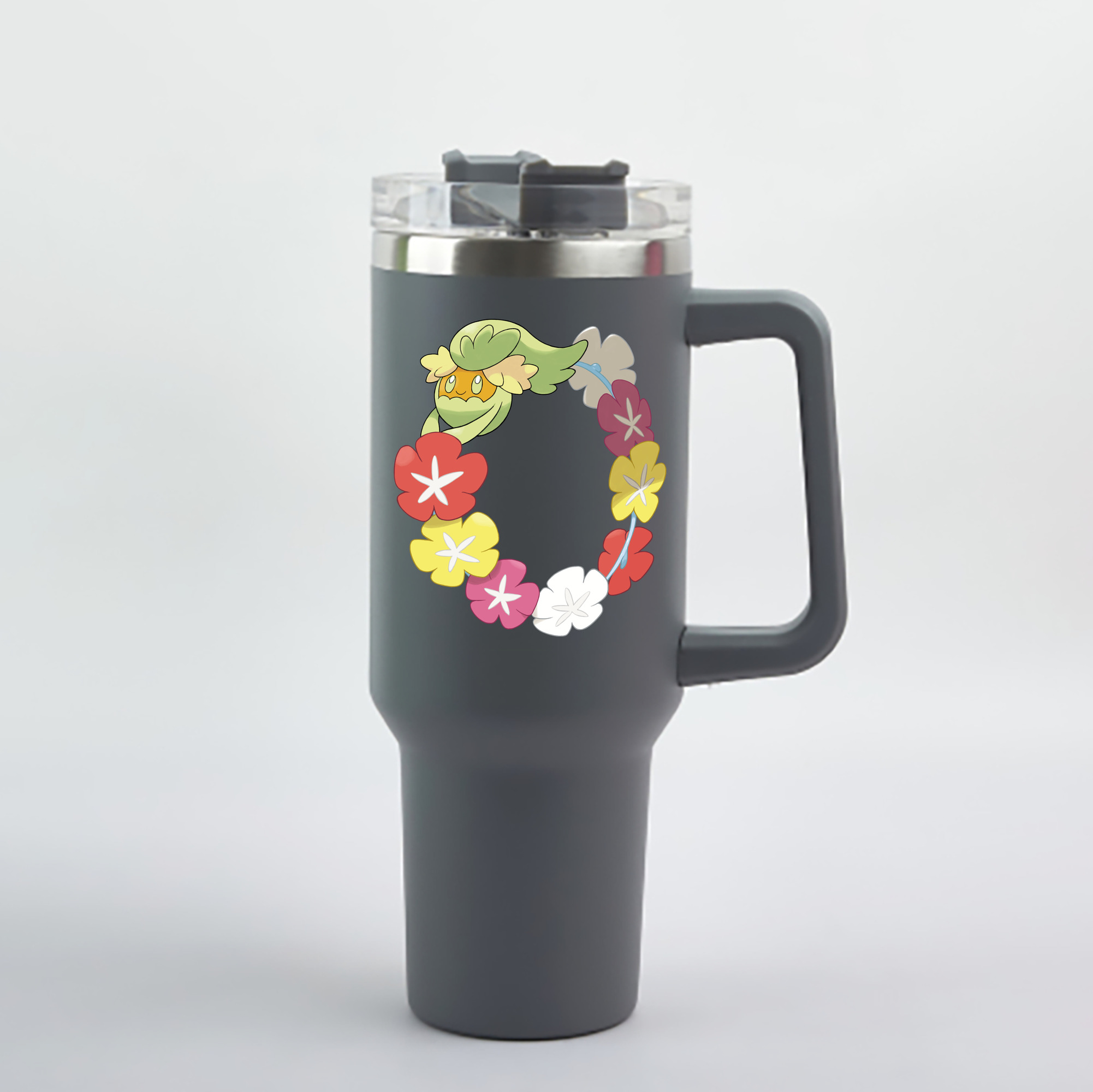 （画像用） ポケットモンスター Pokémon 1200mL車用タンブラー - クリスタルステッカー（プラスチックストロー付き）