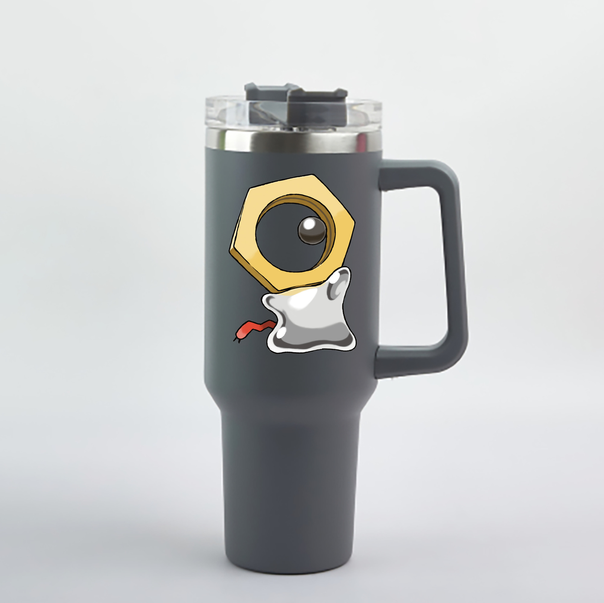 （画像用） ポケットモンスター Pokémon 1200mL車用タンブラー - クリスタルステッカー（プラスチックストロー付き）