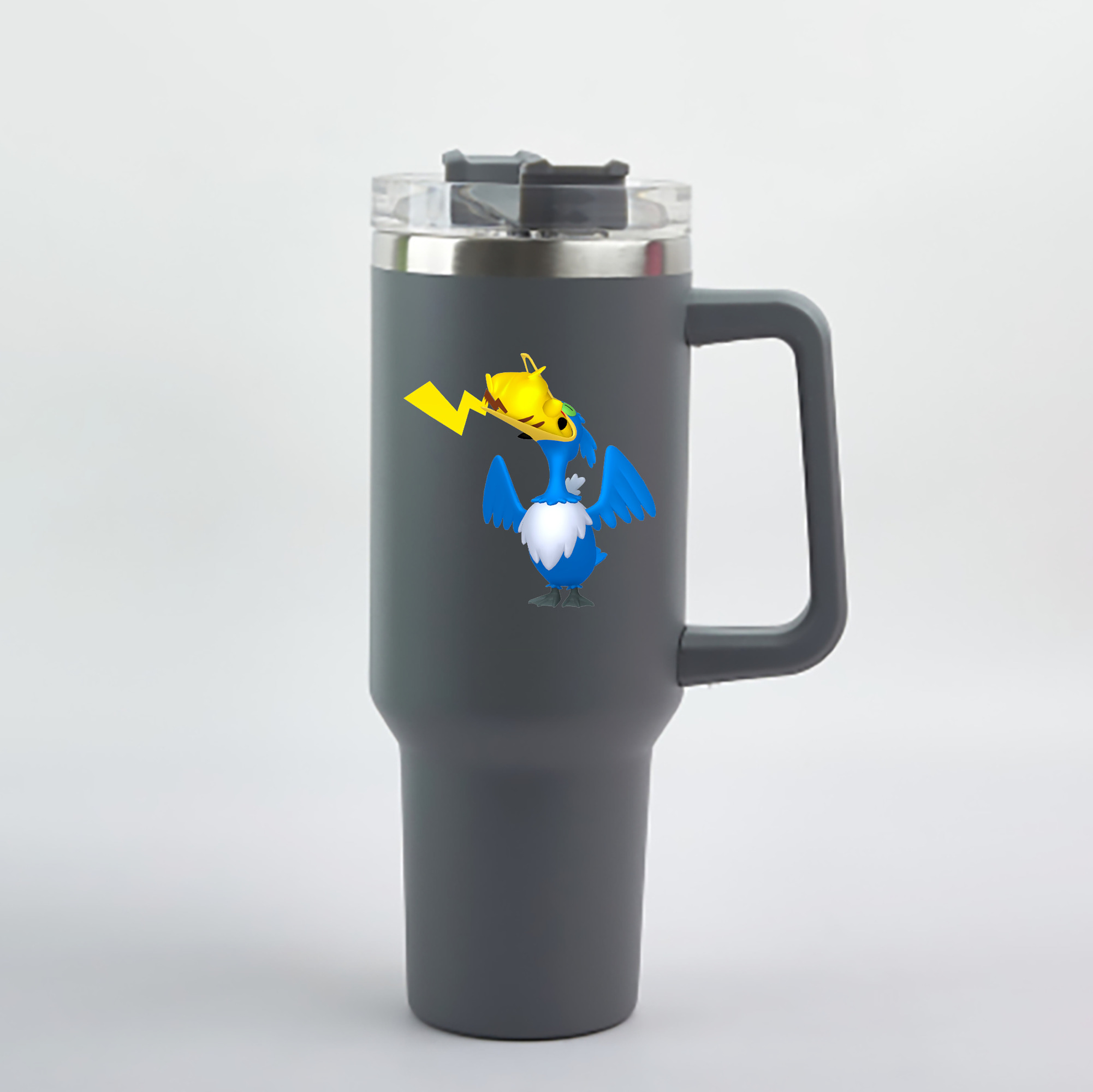 （画像用） ポケットモンスター Pokémon 1200mL車用タンブラー - クリスタルステッカー（プラスチックストロー付き）