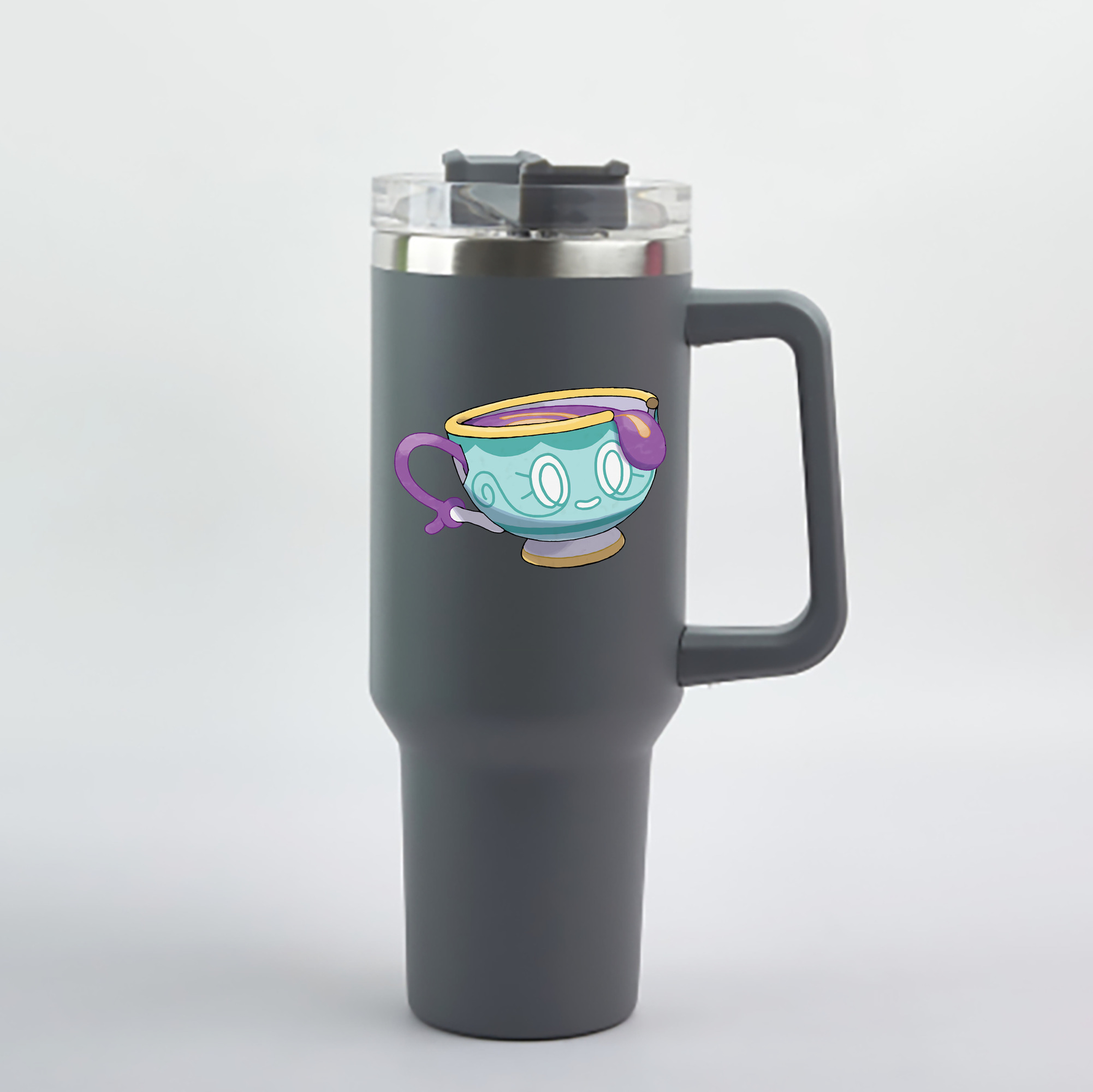 （画像用） ポケットモンスター Pokémon 1200mL車用タンブラー - クリスタルステッカー（プラスチックストロー付き）