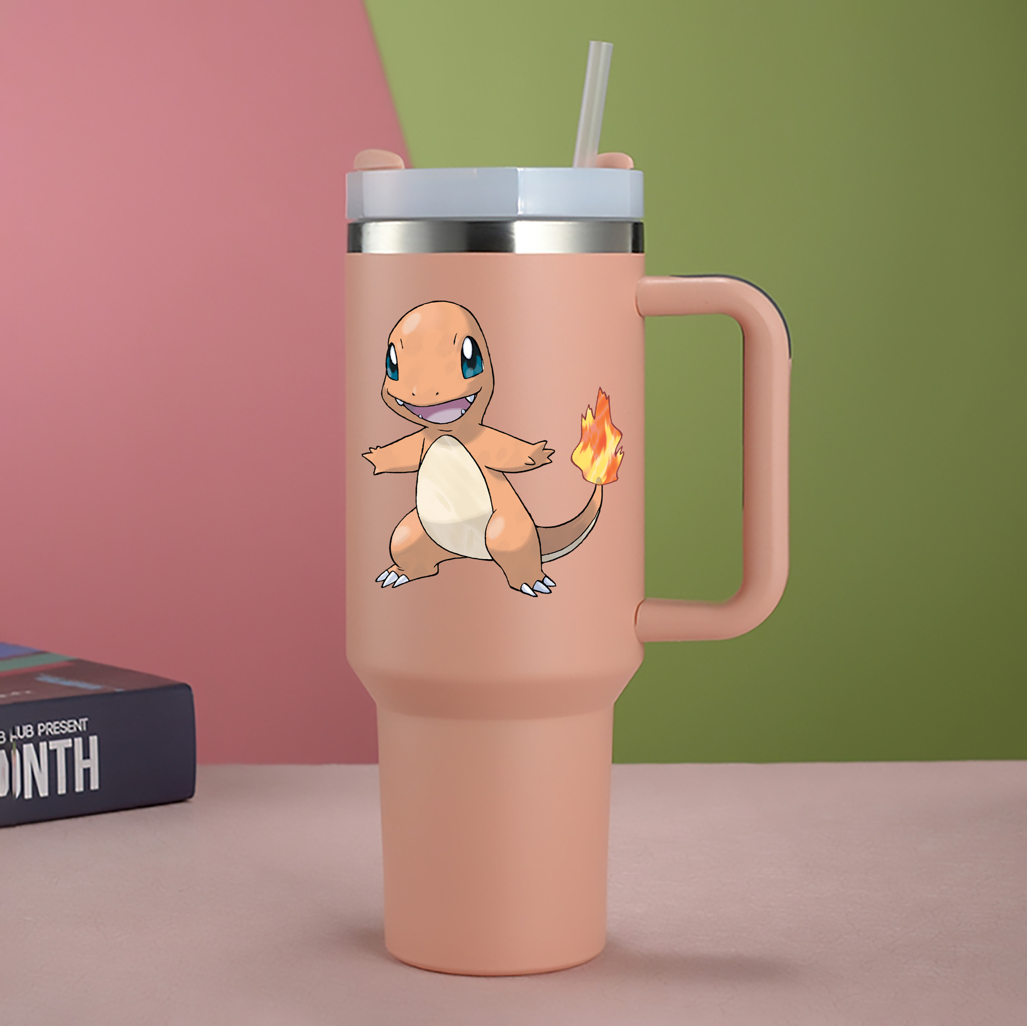 （画像用） ポケットモンスター Pokémon 1200mL車用タンブラー - クリスタルステッカー（プラスチックストロー付き）