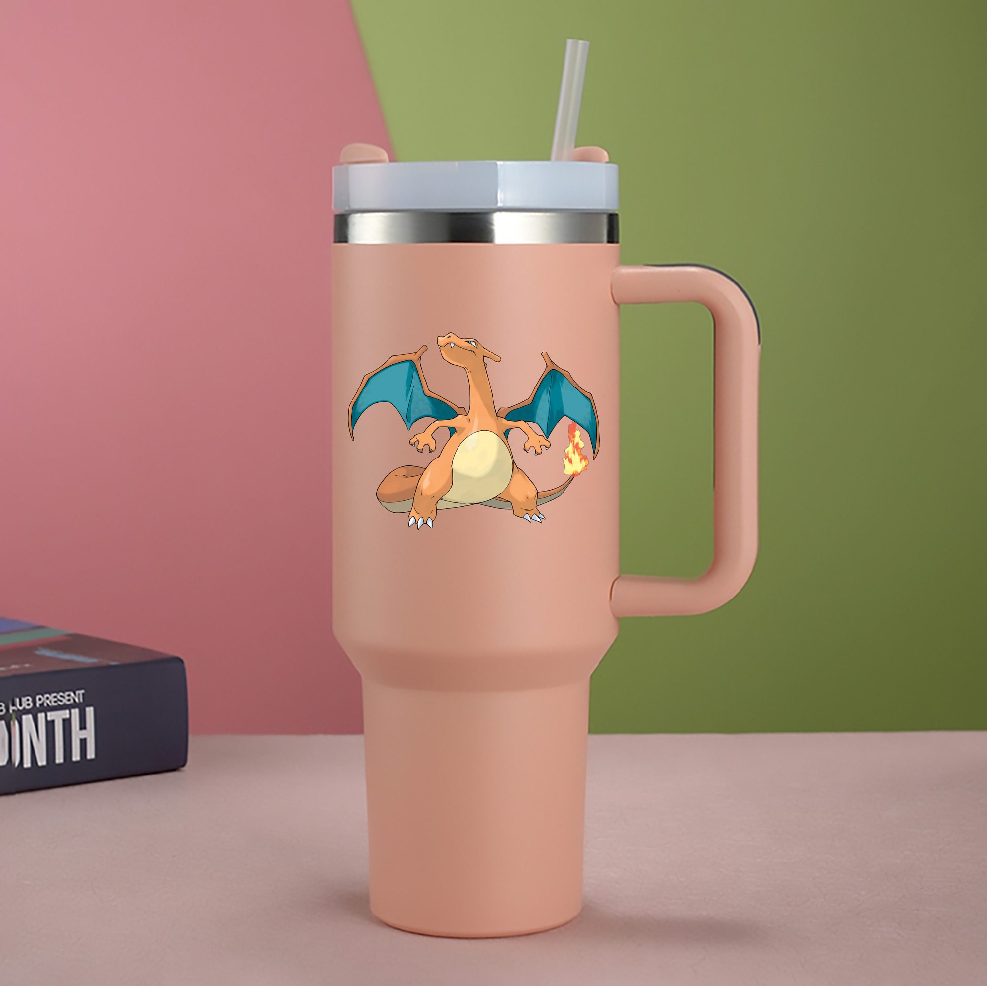 （画像用） ポケットモンスター Pokémon 1200mL車用タンブラー - クリスタルステッカー（プラスチックストロー付き）