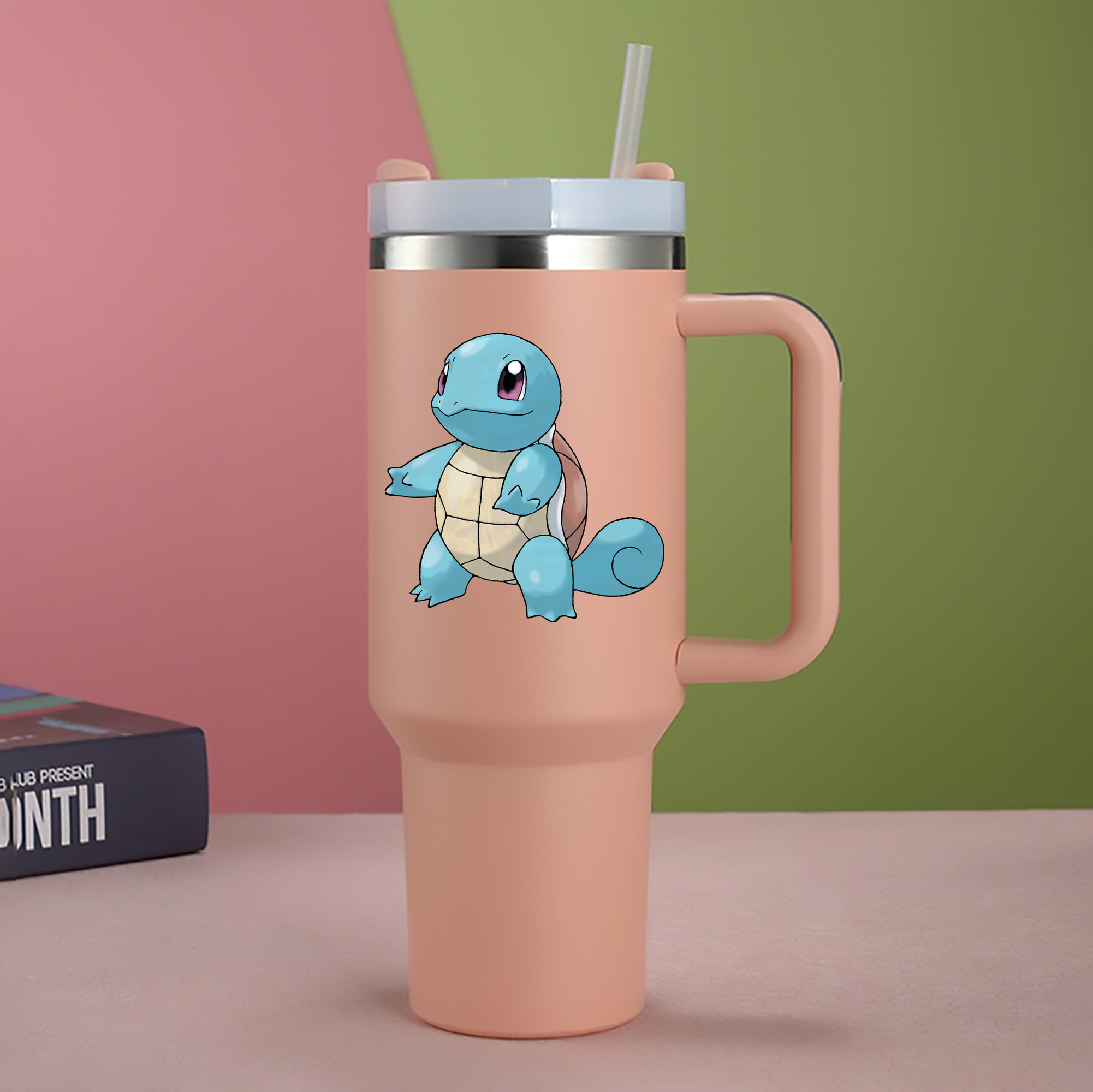 （画像用） ポケットモンスター Pokémon 1200mL車用タンブラー - クリスタルステッカー（プラスチックストロー付き）