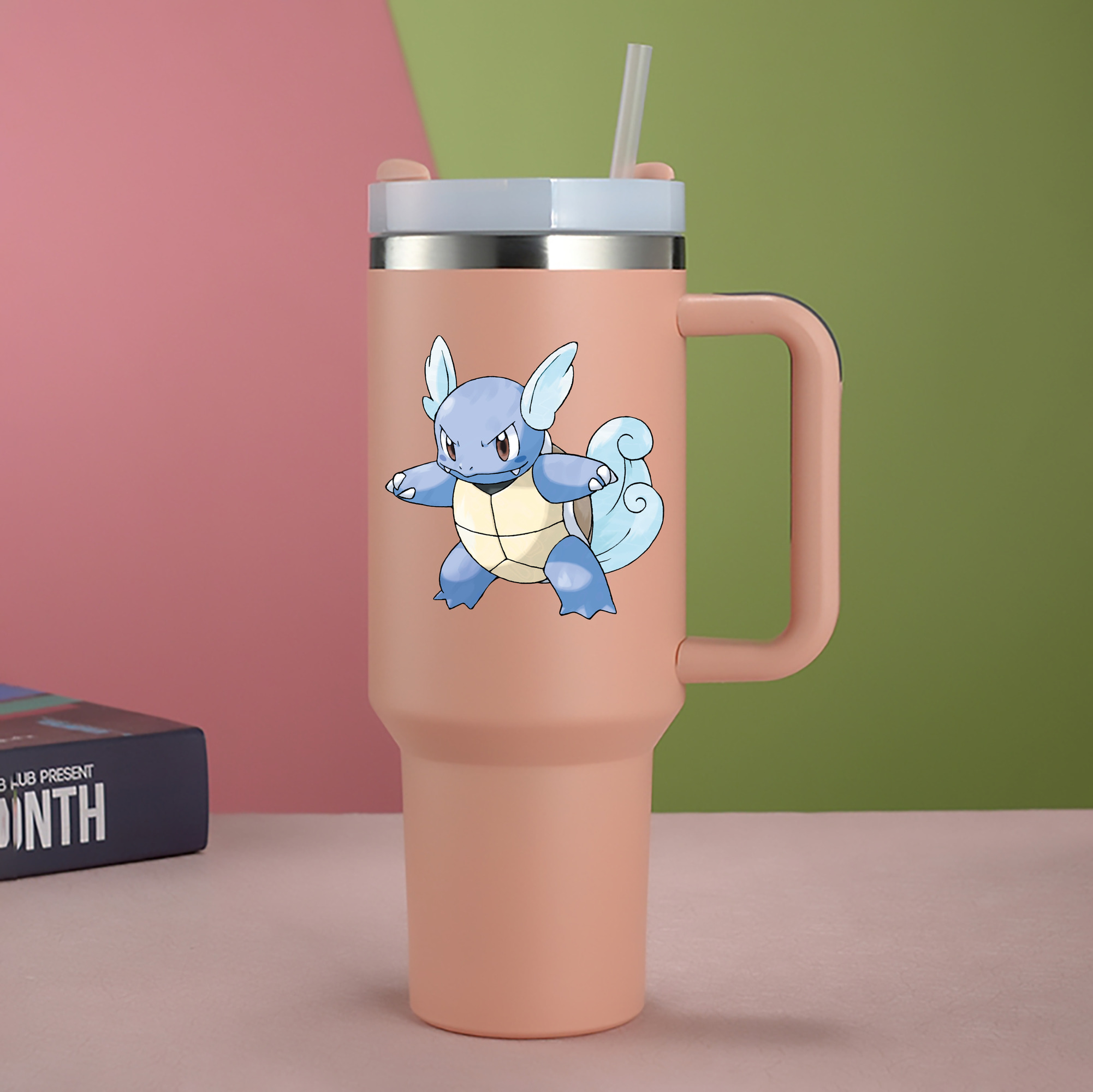 （画像用） ポケットモンスター Pokémon 1200mL車用タンブラー - クリスタルステッカー（プラスチックストロー付き）