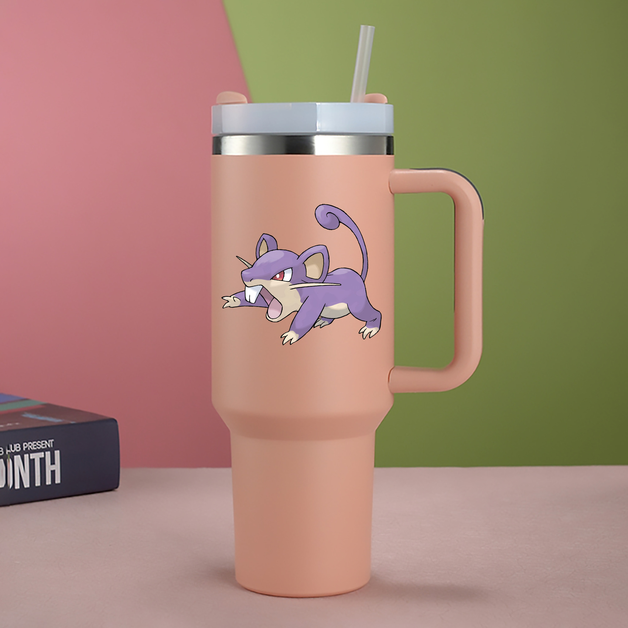 （画像用） ポケットモンスター Pokémon 1200mL車用タンブラー - クリスタルステッカー（プラスチックストロー付き）