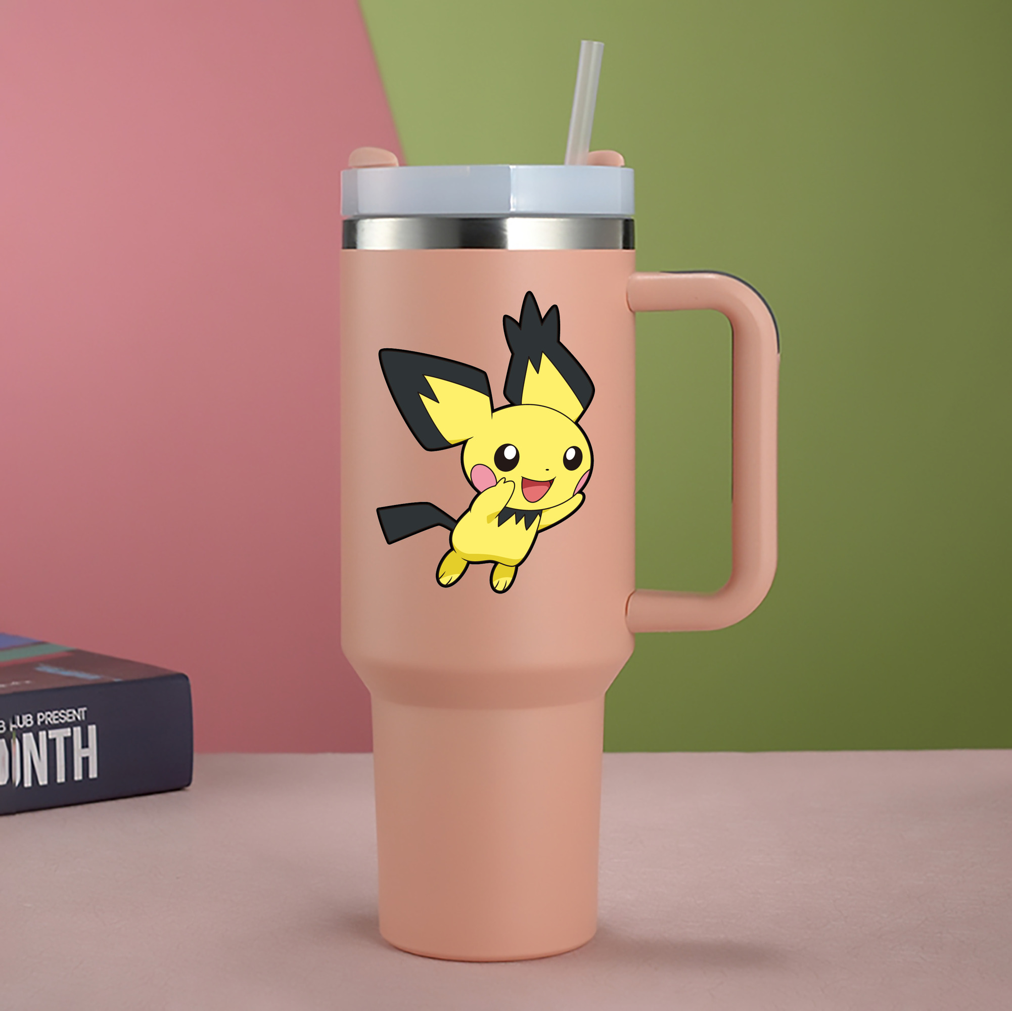 （画像用） ポケットモンスター Pokémon 1200mL車用タンブラー - クリスタルステッカー（プラスチックストロー付き）