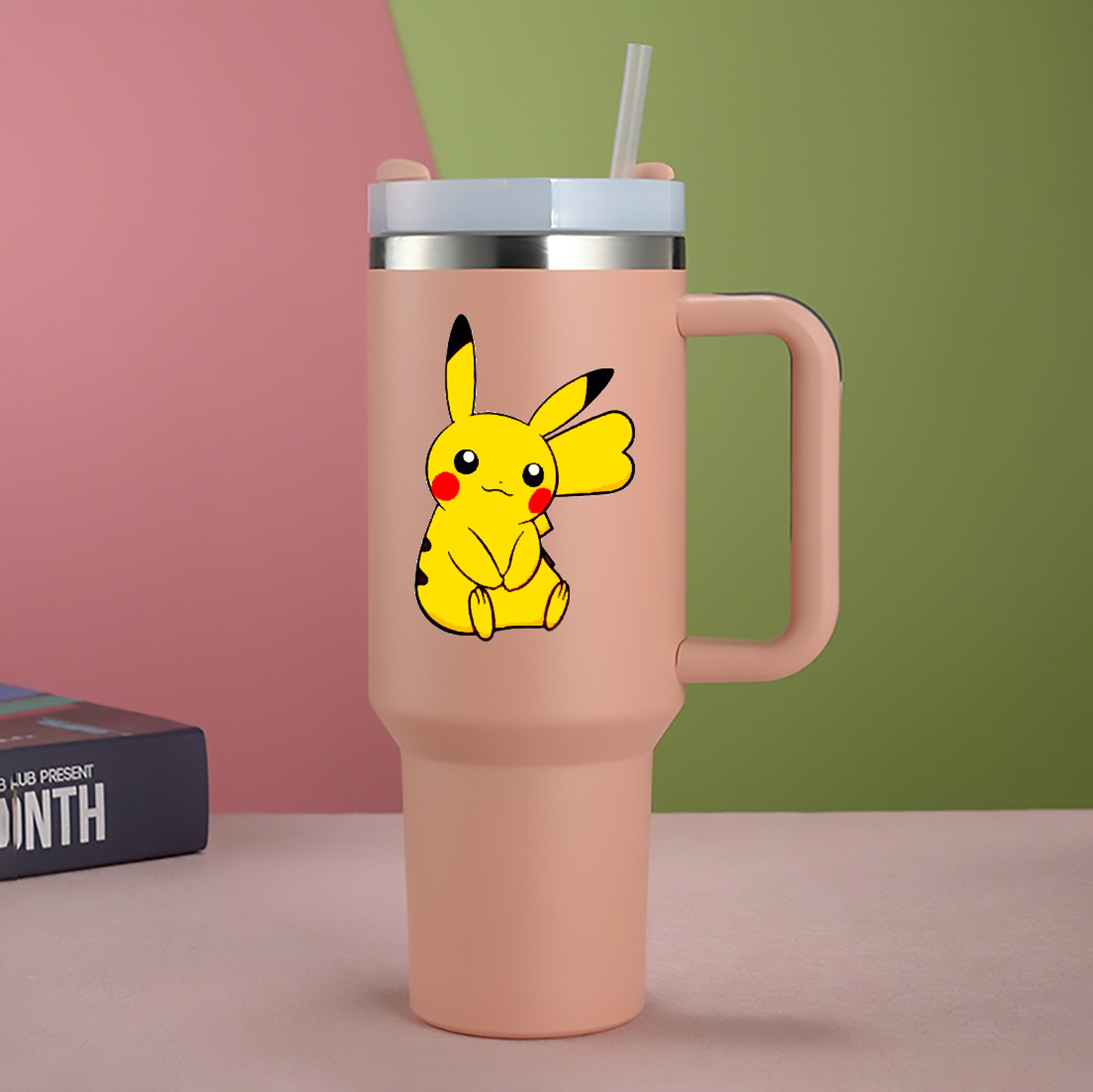 （画像用） ポケットモンスター Pokémon 1200mL車用タンブラー - クリスタルステッカー（プラスチックストロー付き）