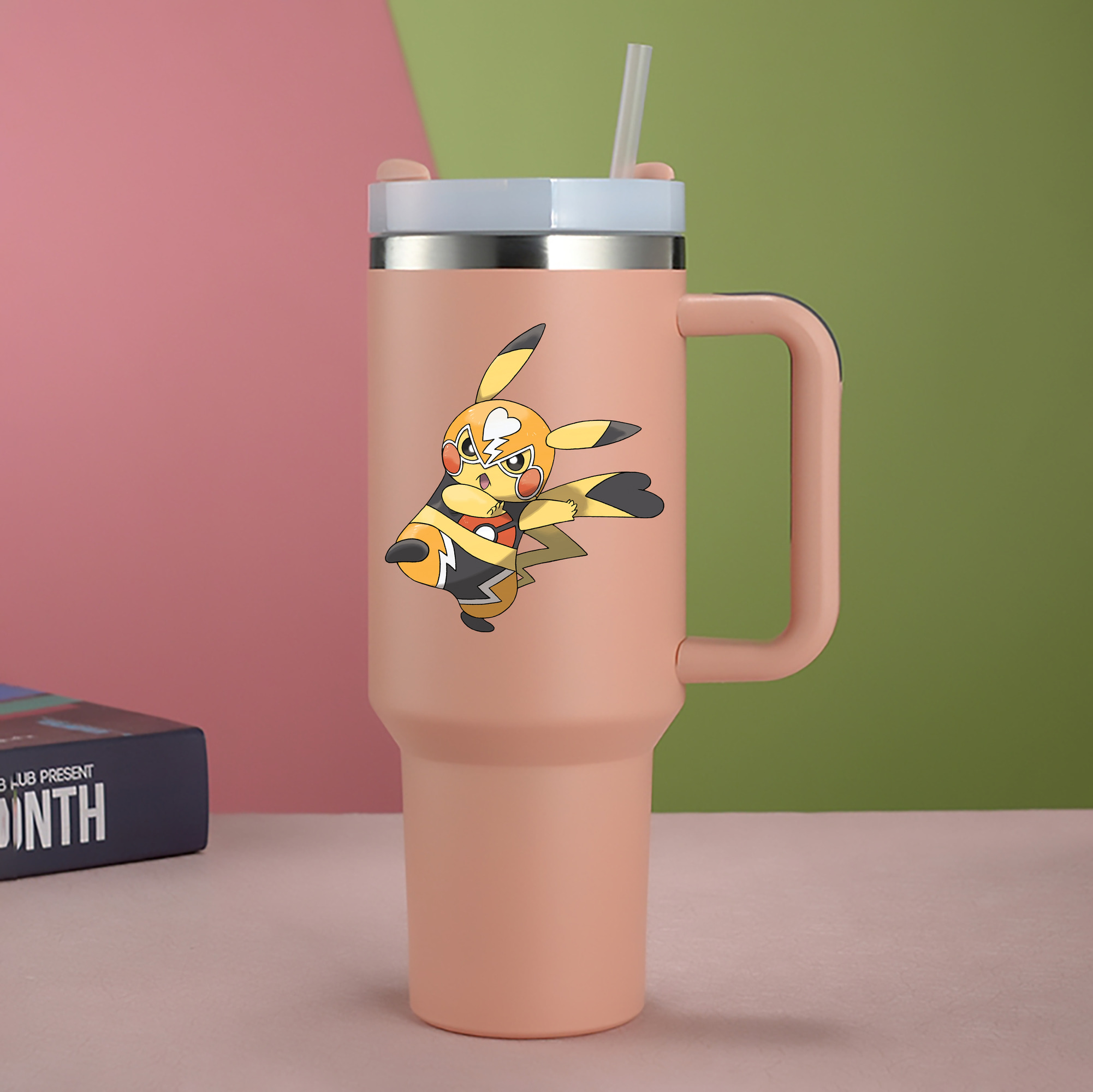 （画像用） ポケットモンスター Pokémon 1200mL車用タンブラー - クリスタルステッカー（プラスチックストロー付き）