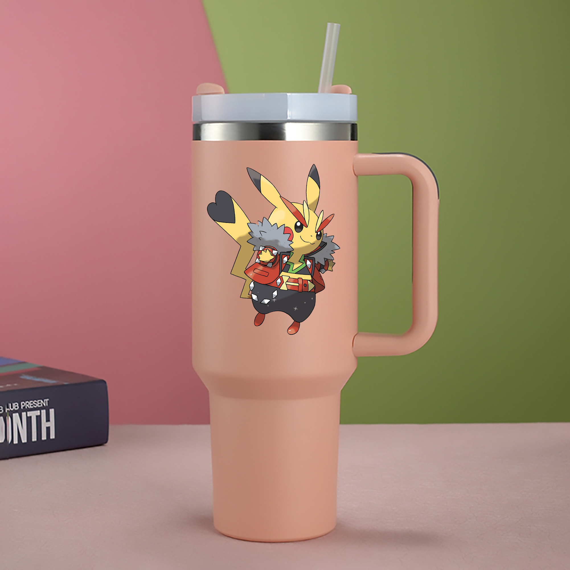 （画像用） ポケットモンスター Pokémon 1200mL車用タンブラー - クリスタルステッカー（プラスチックストロー付き）