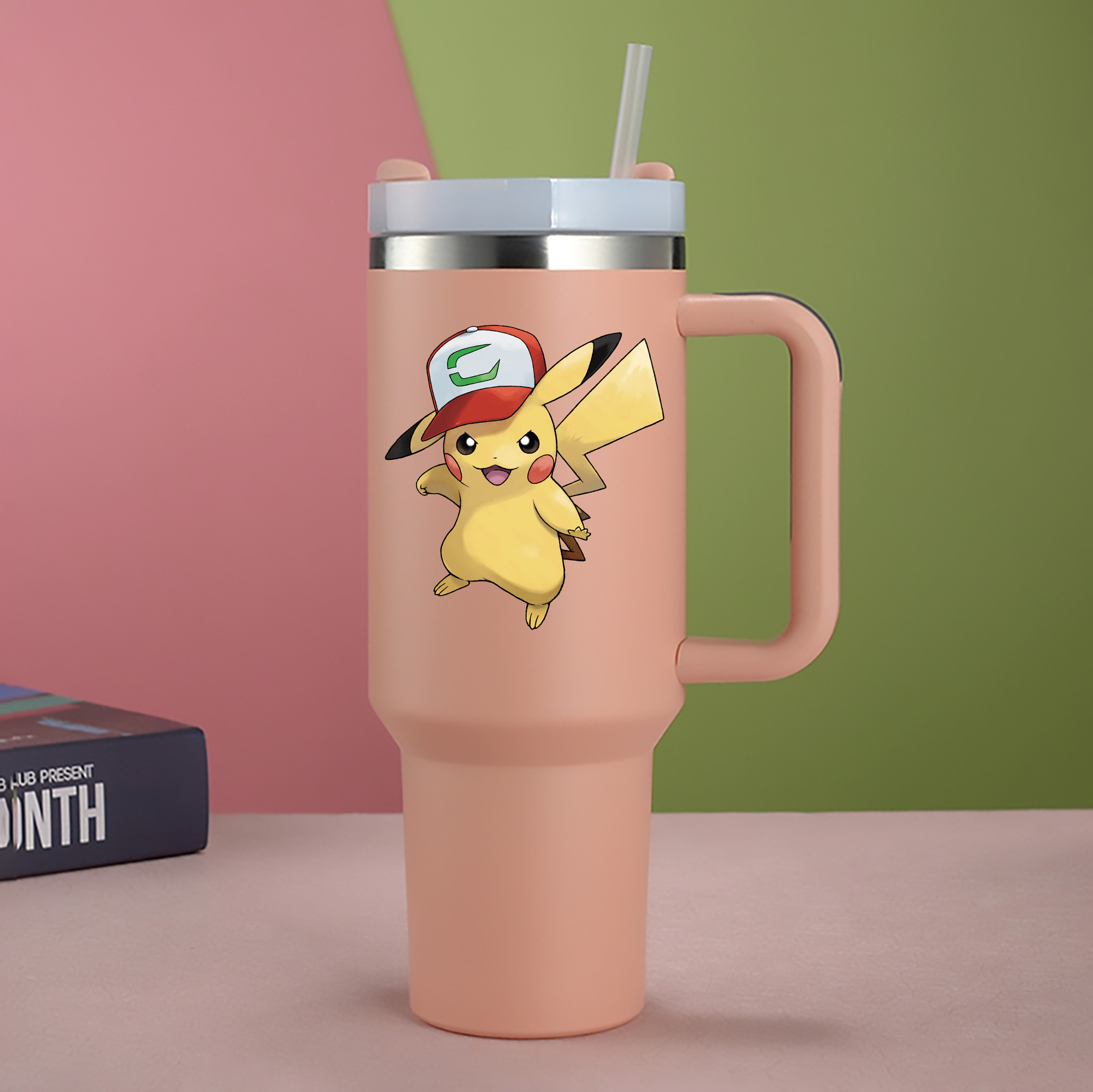 （画像用） ポケットモンスター Pokémon 1200mL車用タンブラー - クリスタルステッカー（プラスチックストロー付き）