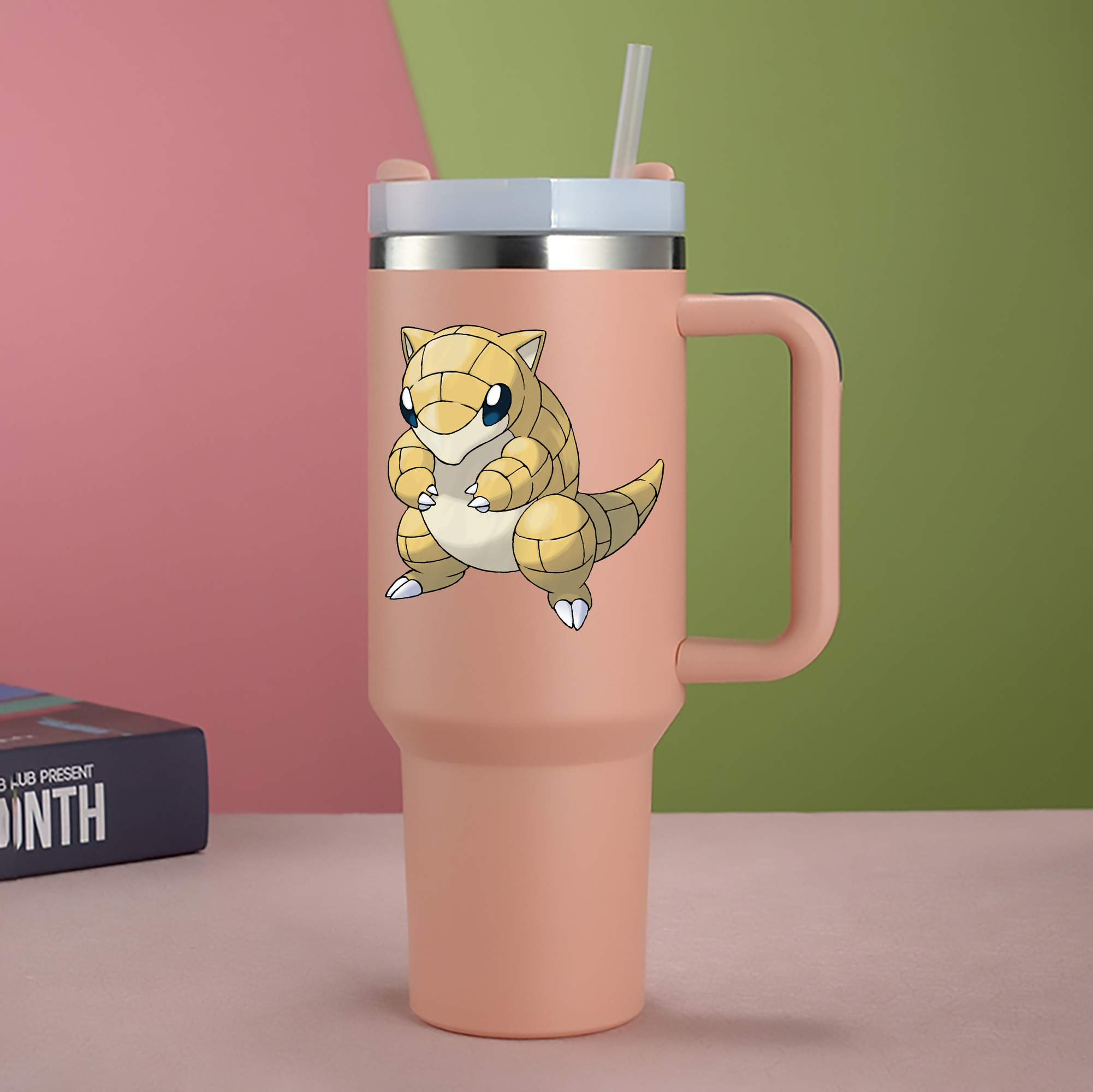 （画像用） ポケットモンスター Pokémon 1200mL車用タンブラー - クリスタルステッカー（プラスチックストロー付き）