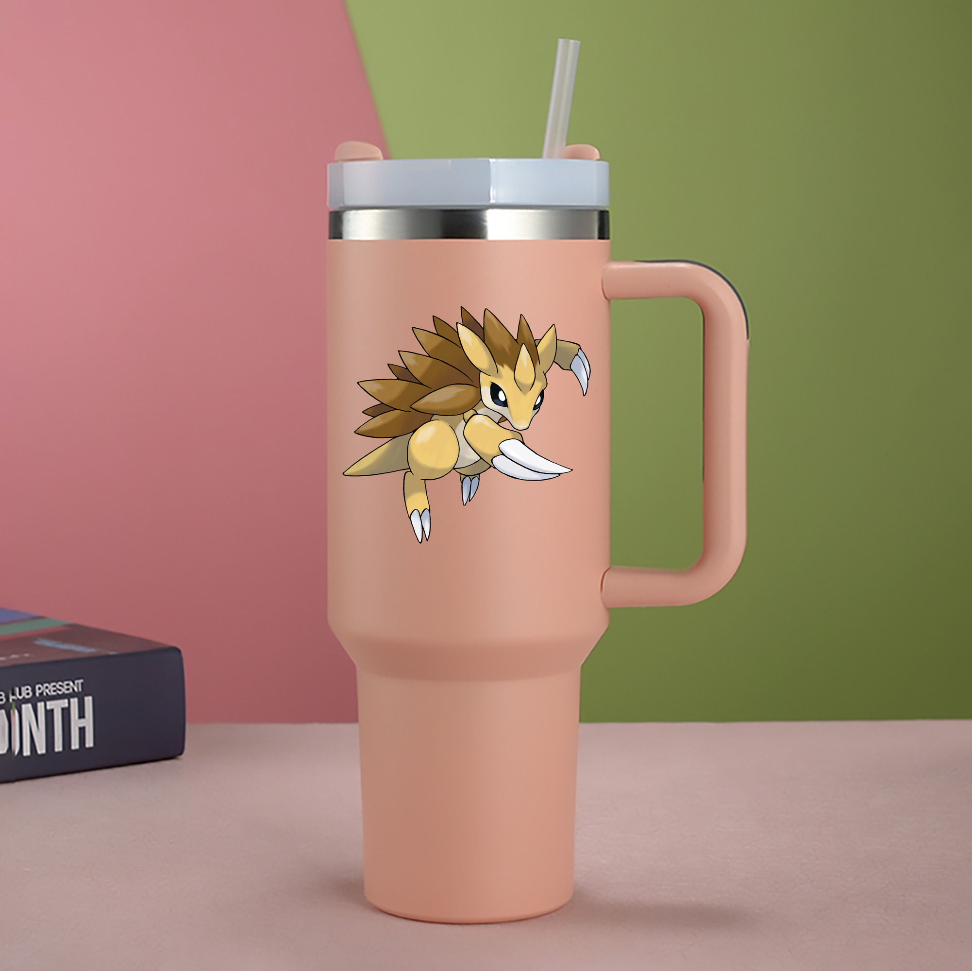 （画像用） ポケットモンスター Pokémon 1200mL車用タンブラー - クリスタルステッカー（プラスチックストロー付き）