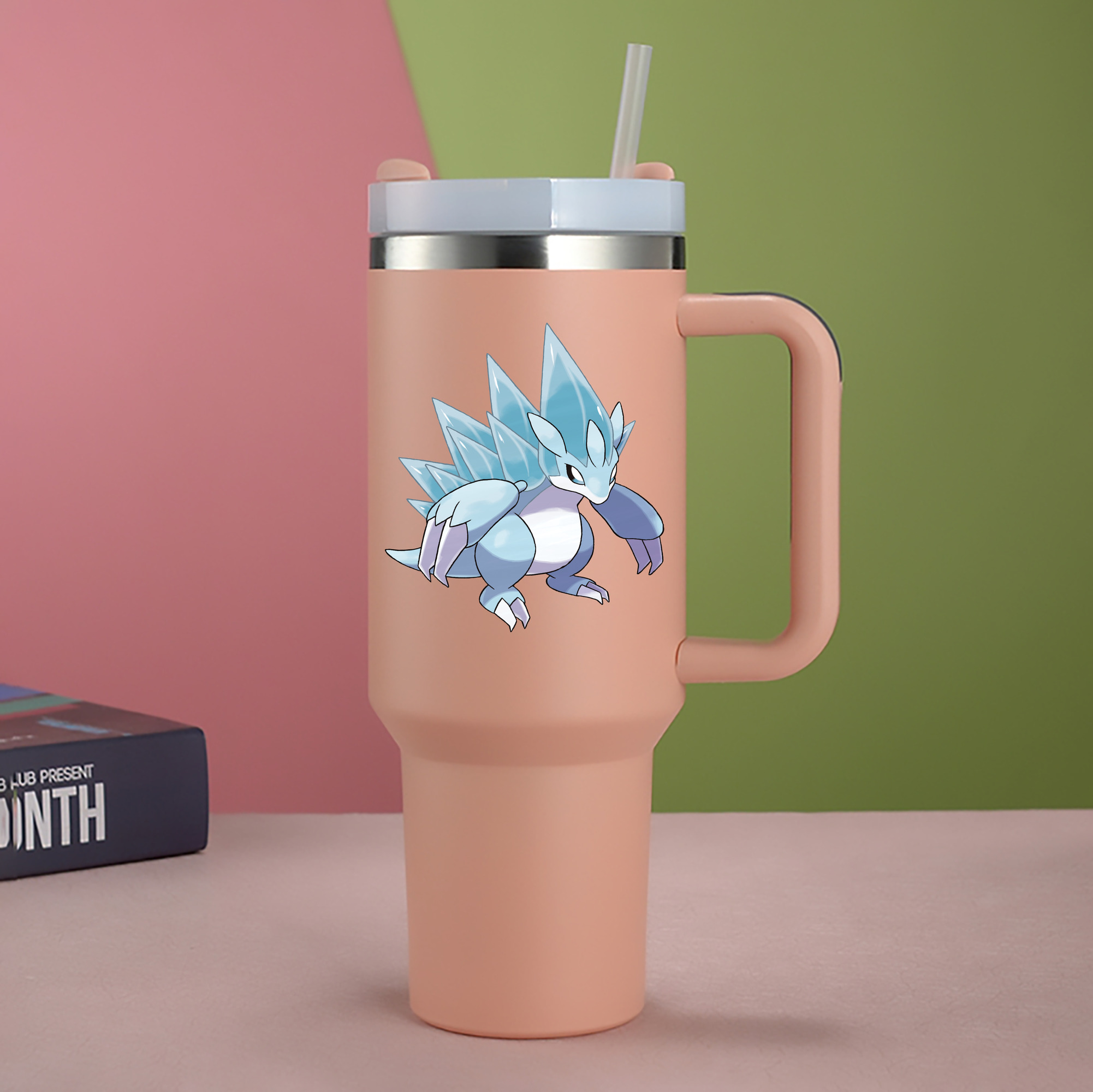 （画像用） ポケットモンスター Pokémon 1200mL車用タンブラー - クリスタルステッカー（プラスチックストロー付き）