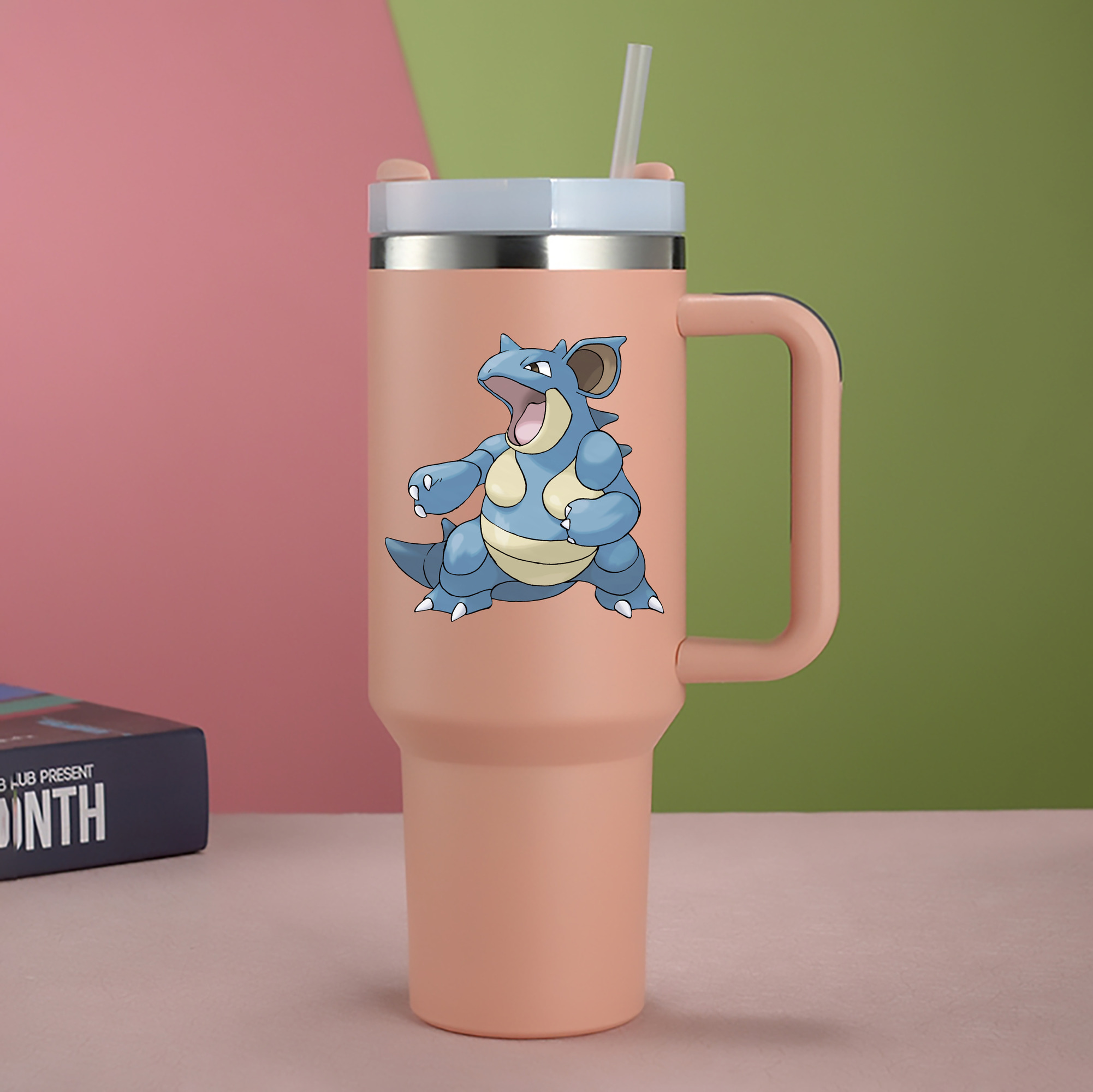 （画像用） ポケットモンスター Pokémon 1200mL車用タンブラー - クリスタルステッカー（プラスチックストロー付き）