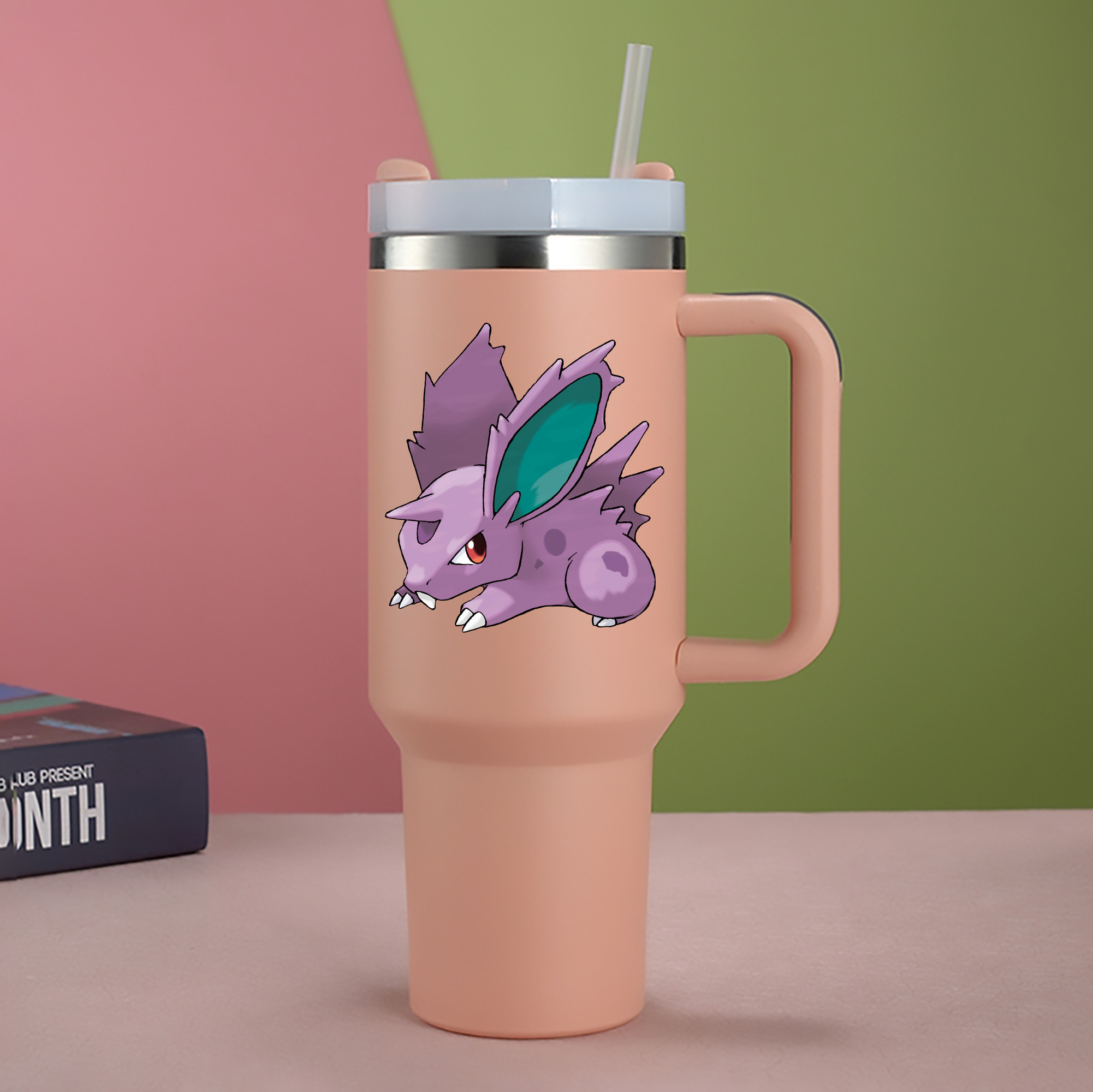 （画像用） ポケットモンスター Pokémon 1200mL車用タンブラー - クリスタルステッカー（プラスチックストロー付き）