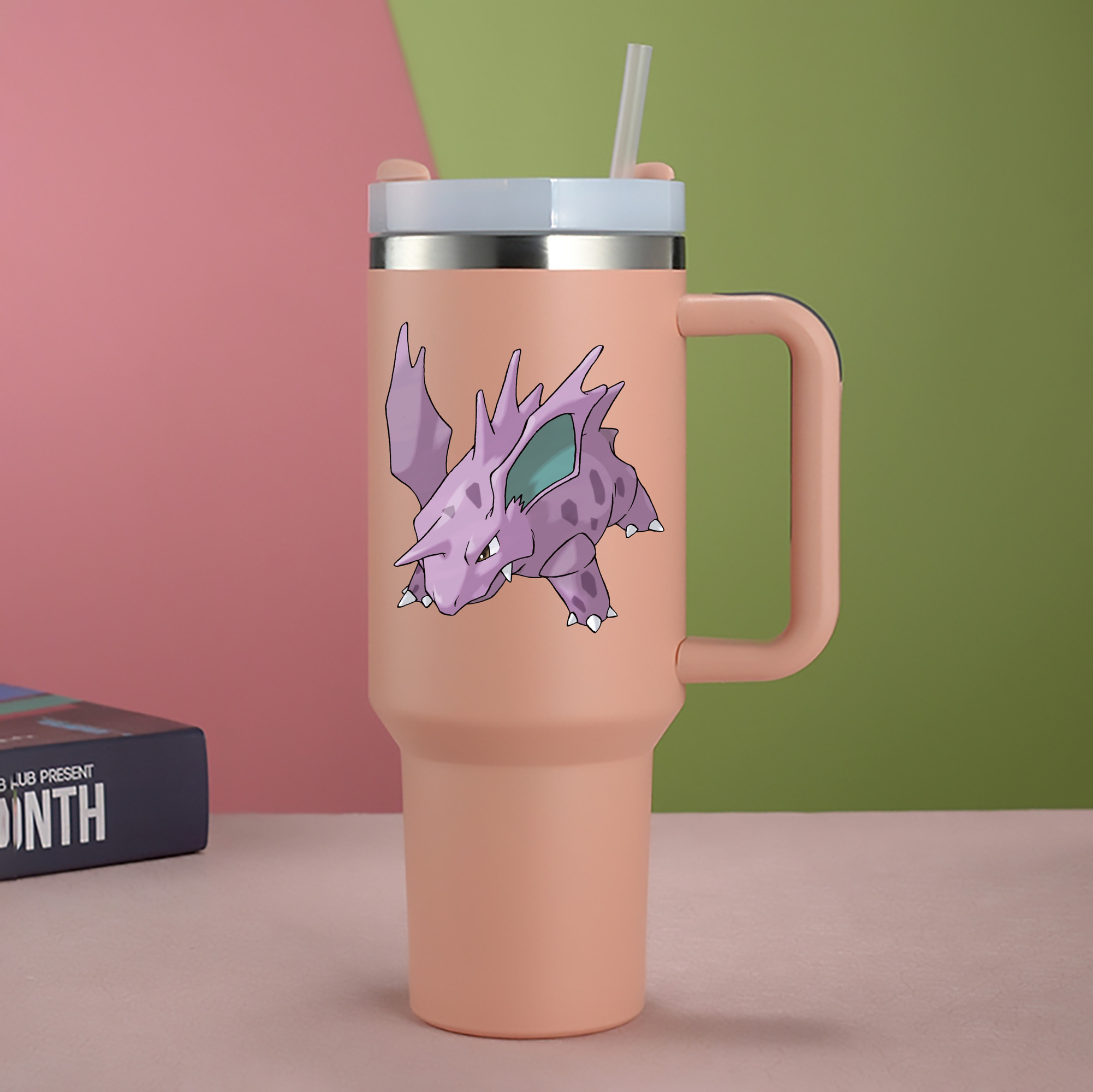（画像用） ポケットモンスター Pokémon 1200mL車用タンブラー - クリスタルステッカー（プラスチックストロー付き）