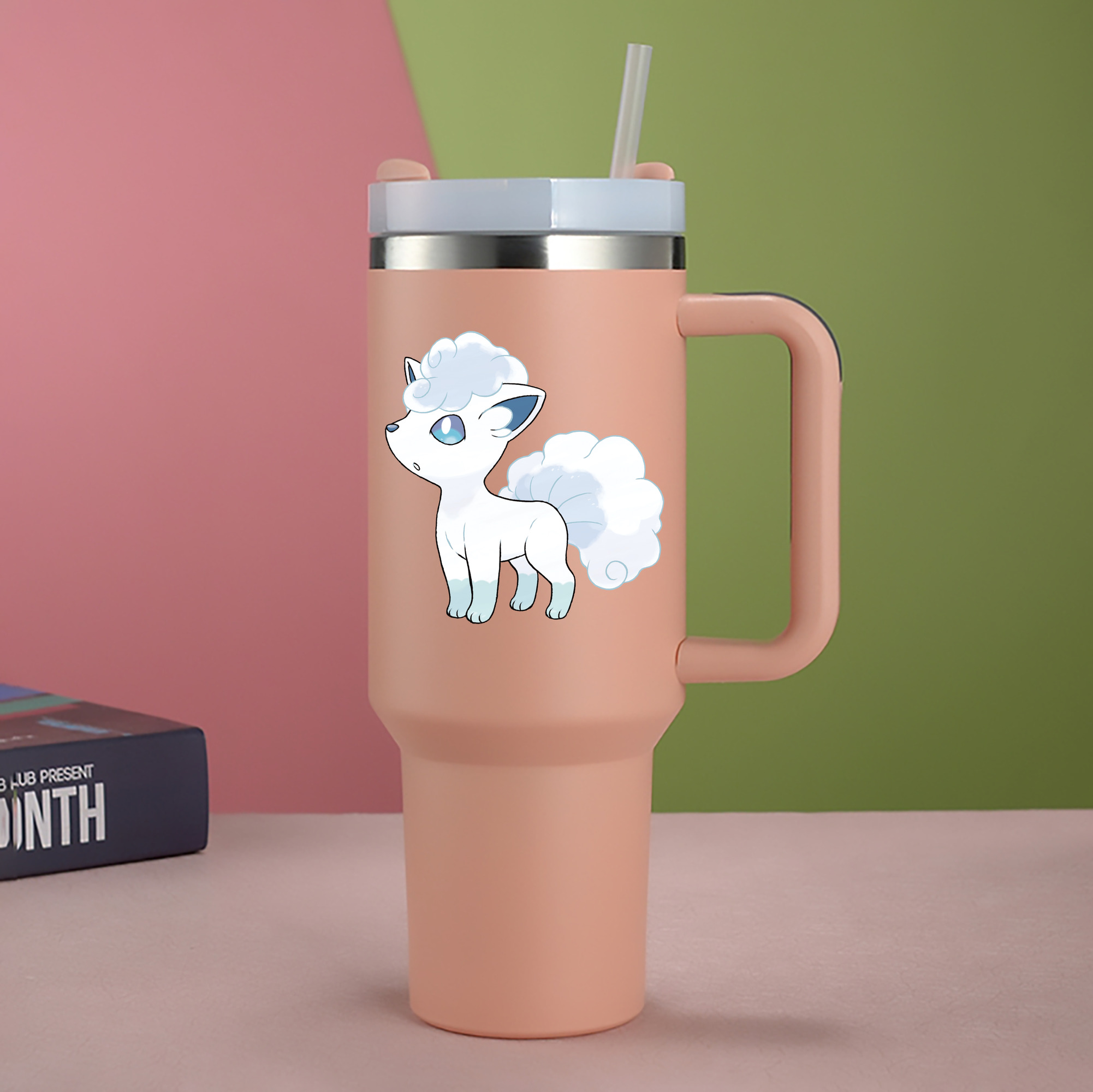 （画像用） ポケットモンスター Pokémon 1200mL車用タンブラー - クリスタルステッカー（プラスチックストロー付き）