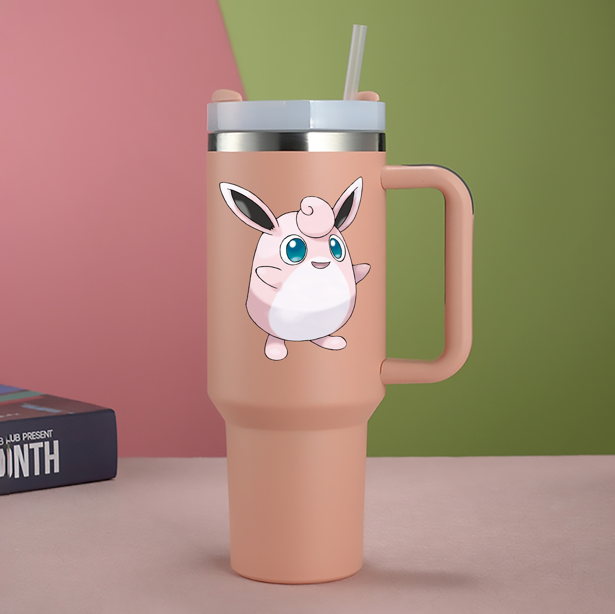 （画像用） ポケットモンスター Pokémon 1200mL車用タンブラー - クリスタルステッカー（プラスチックストロー付き）