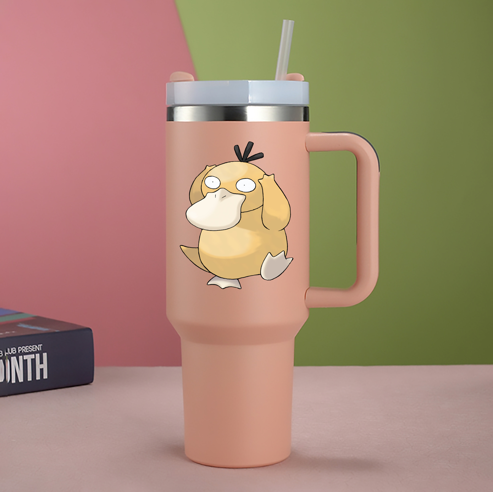 （画像用） ポケットモンスター Pokémon 1200mL車用タンブラー - クリスタルステッカー（プラスチックストロー付き）