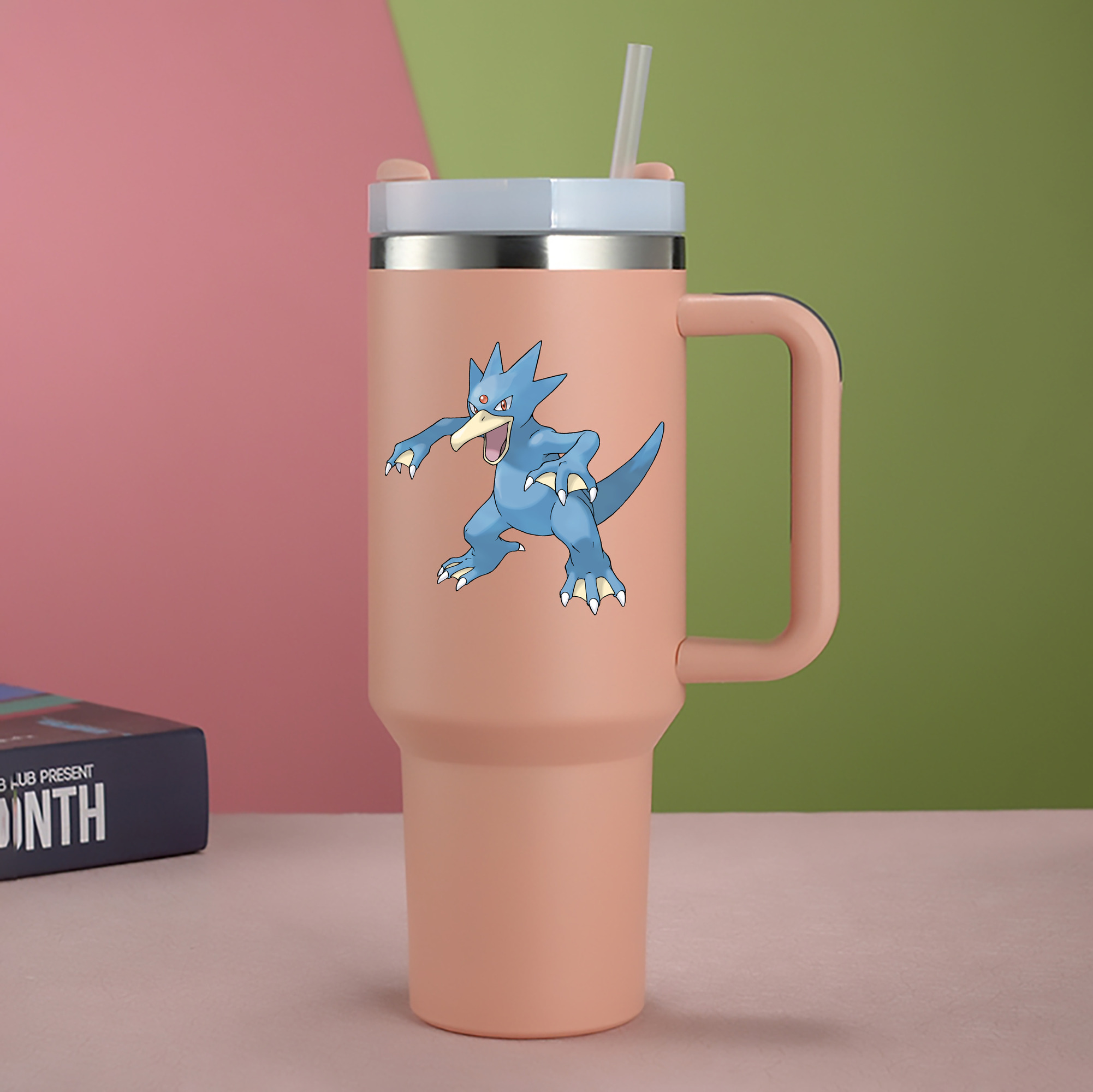（画像用） ポケットモンスター Pokémon 1200mL車用タンブラー - クリスタルステッカー（プラスチックストロー付き）