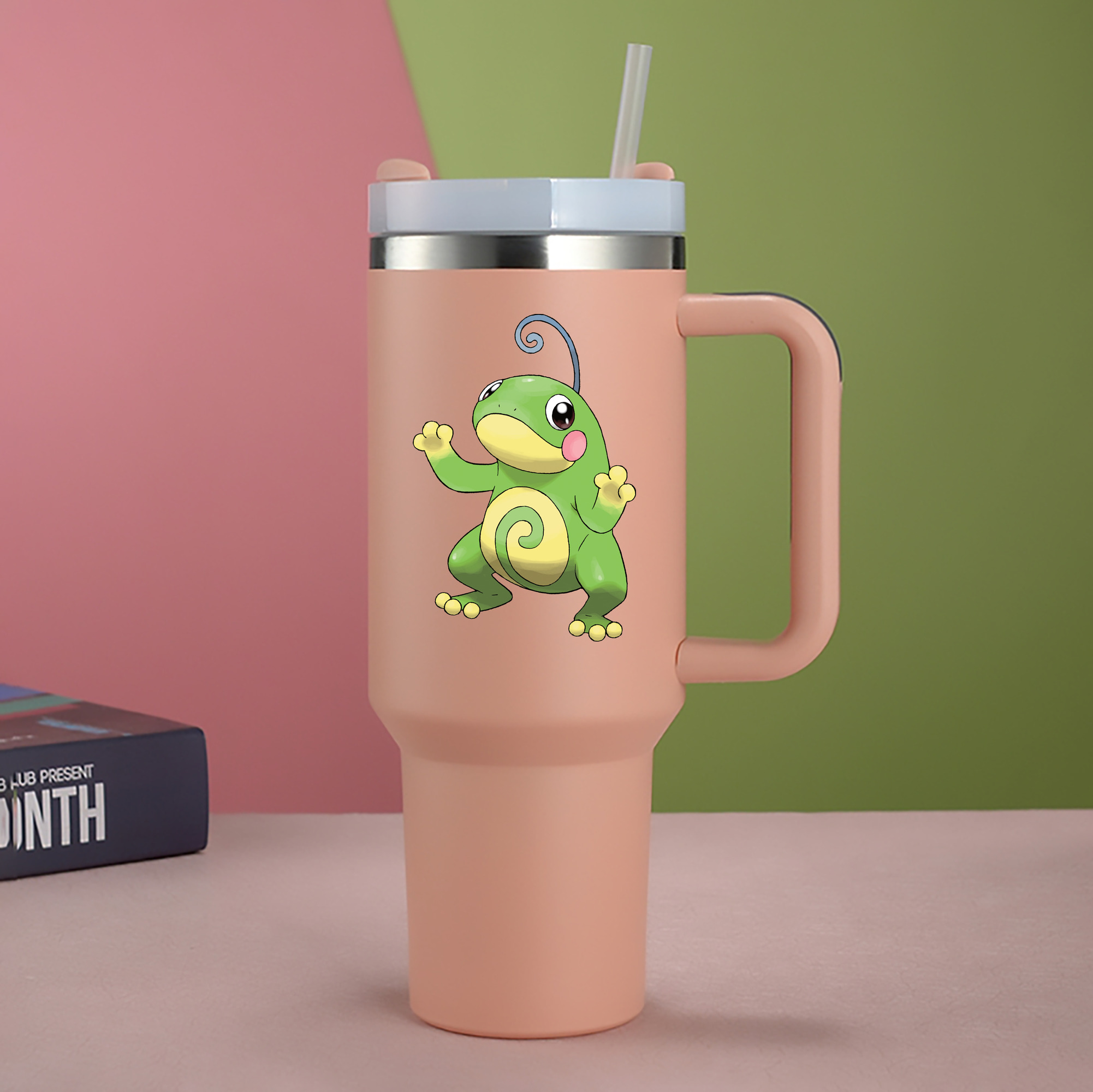 （画像用） ポケットモンスター Pokémon 1200mL車用タンブラー - クリスタルステッカー（プラスチックストロー付き）