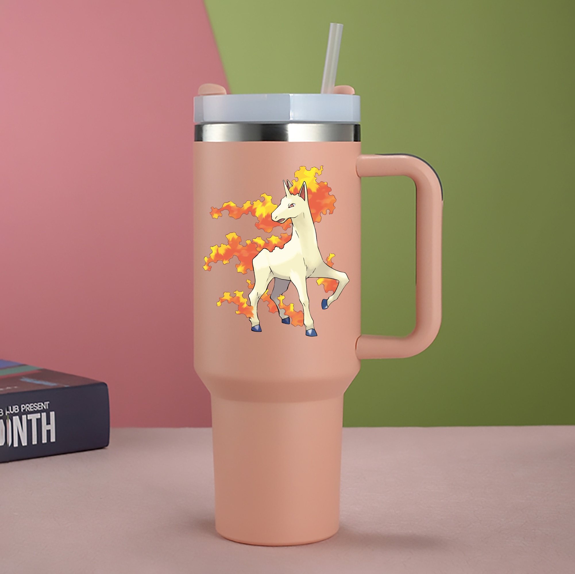 （画像用） ポケットモンスター Pokémon 1200mL車用タンブラー - クリスタルステッカー（プラスチックストロー付き）