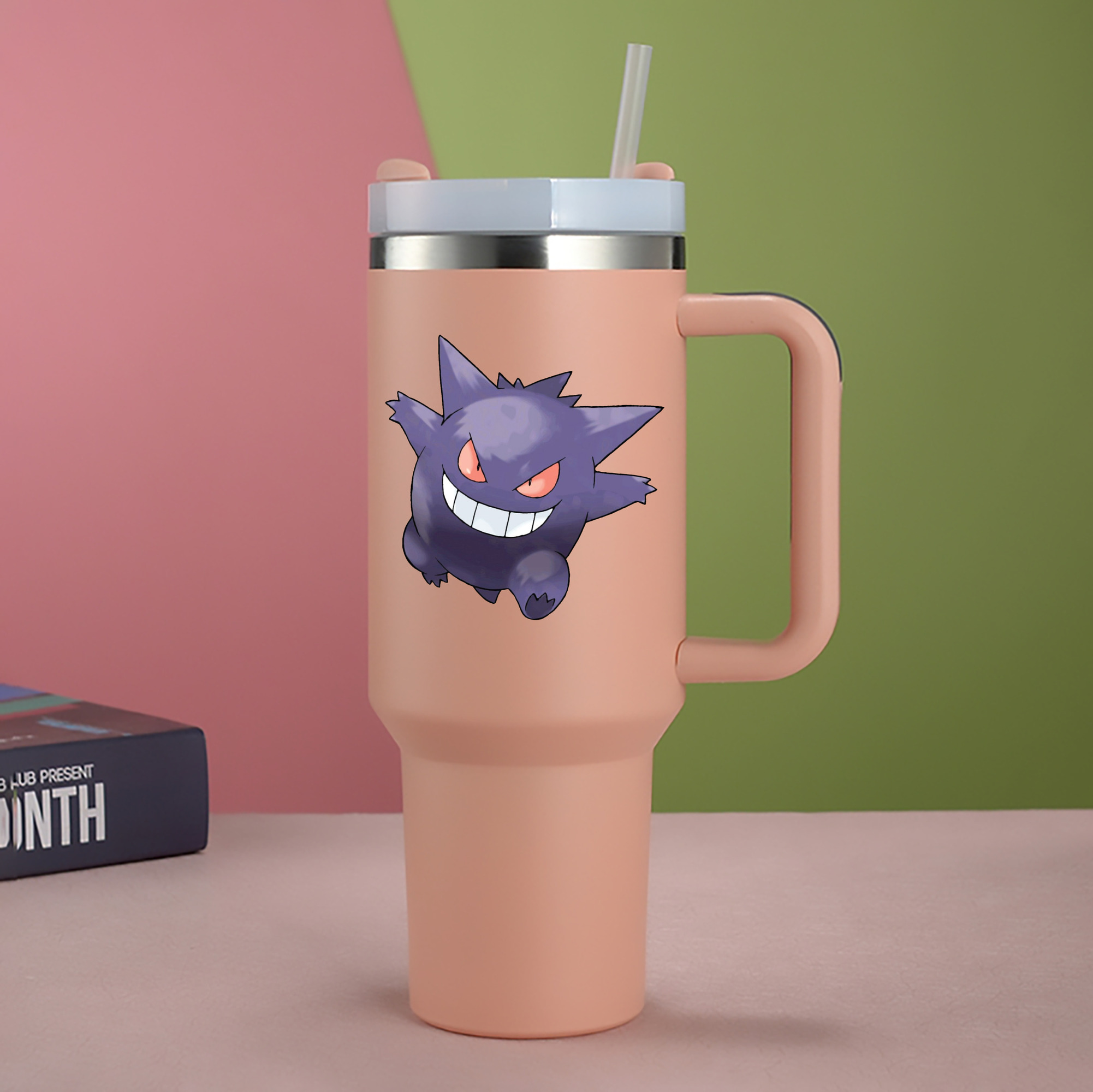 （画像用） ポケットモンスター Pokémon 1200mL車用タンブラー - クリスタルステッカー（プラスチックストロー付き）