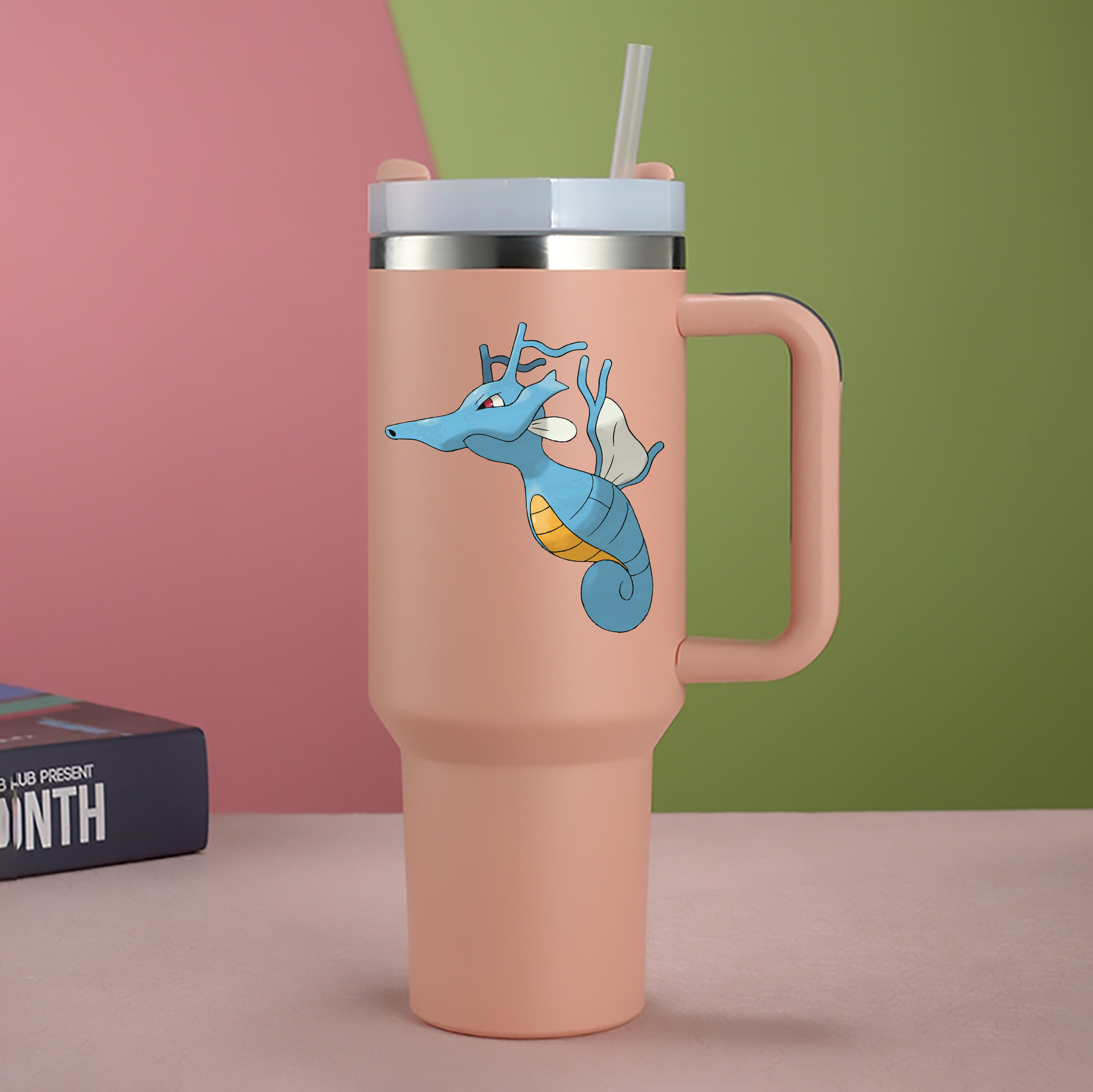 （画像用） ポケットモンスター Pokémon 1200mL車用タンブラー - クリスタルステッカー（プラスチックストロー付き）