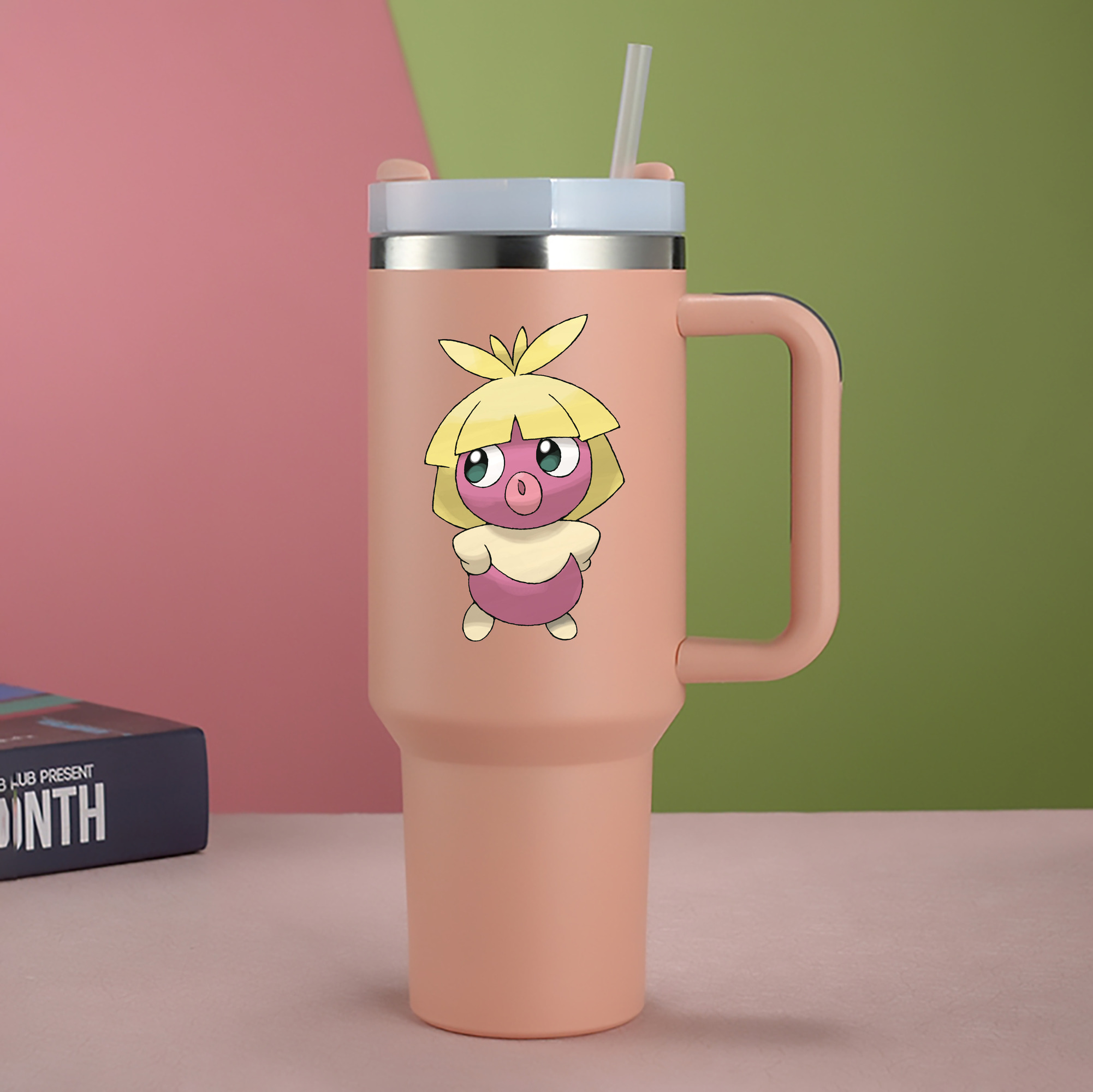 （画像用） ポケットモンスター Pokémon 1200mL車用タンブラー - クリスタルステッカー（プラスチックストロー付き）
