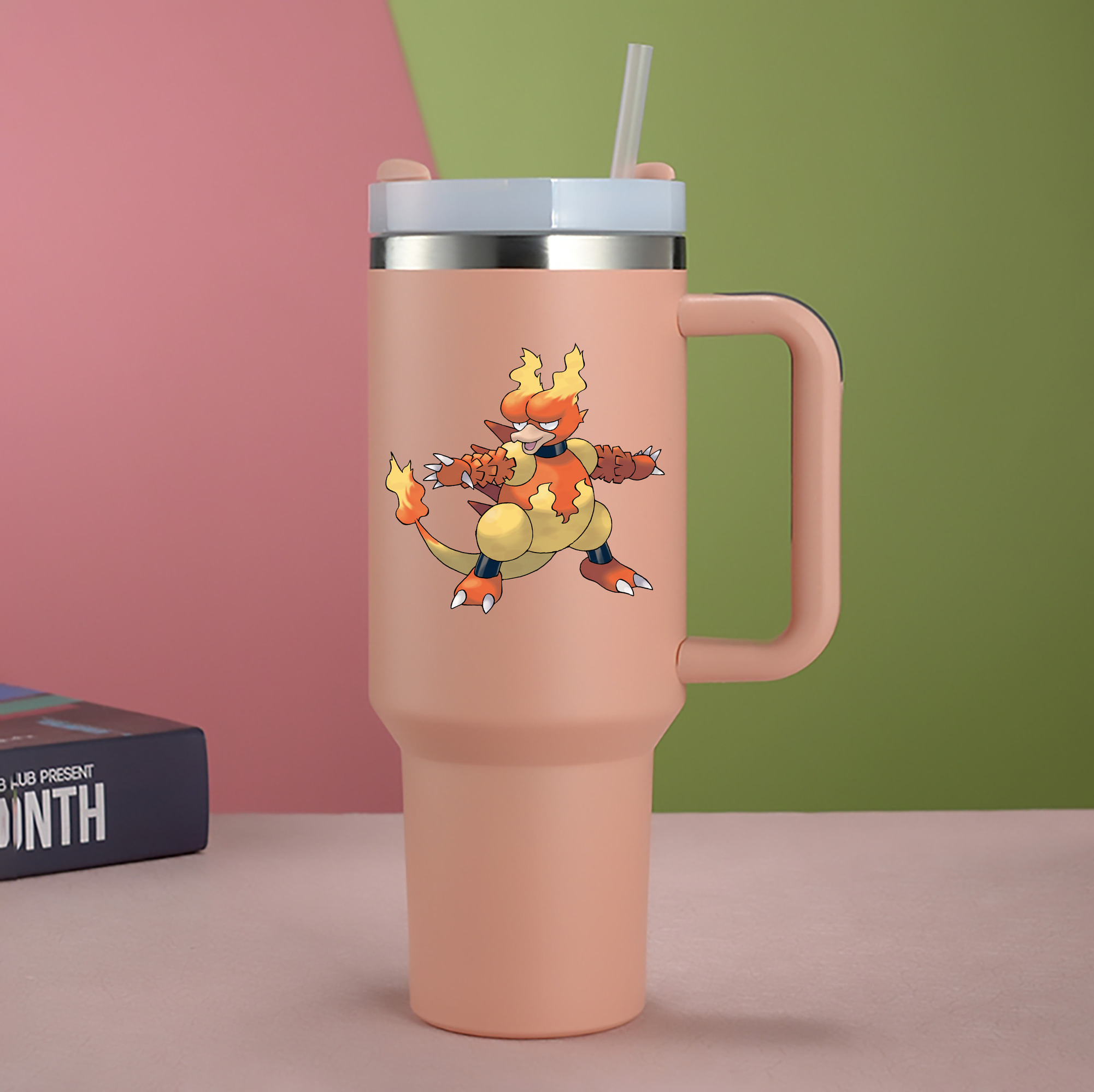 （画像用） ポケットモンスター Pokémon 1200mL車用タンブラー - クリスタルステッカー（プラスチックストロー付き）